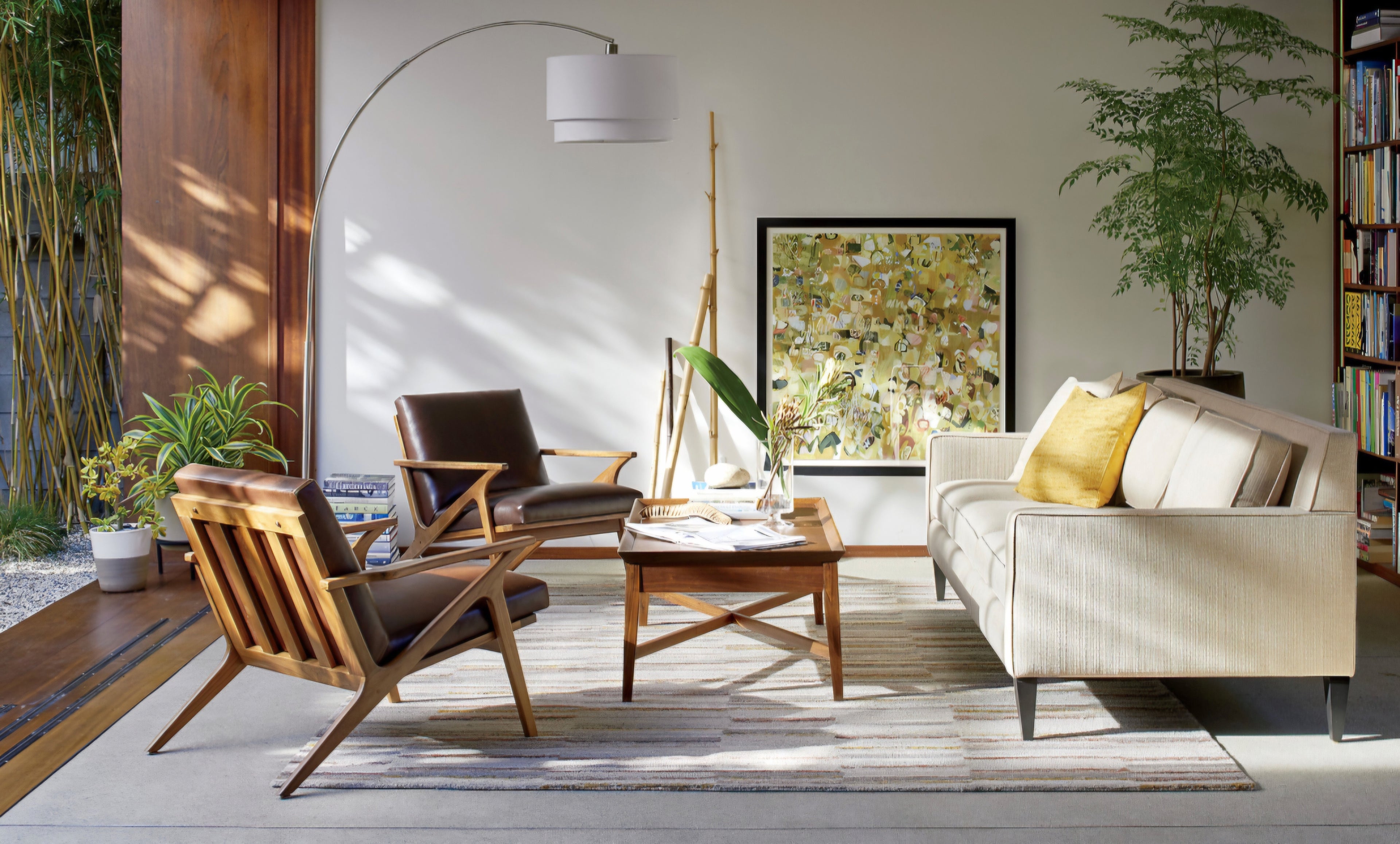 THE ONE × Cavett — Wood and Leather Accent Chair