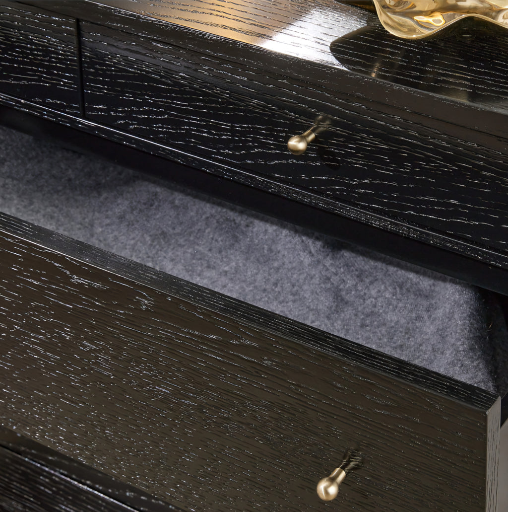 THE ONE × Connoisseur — Black Oak Wood 5-Drawer Dresser