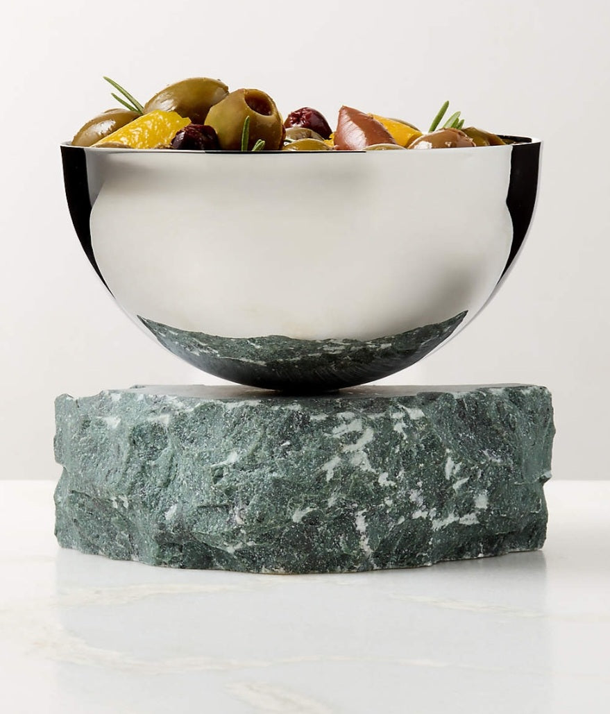 THE ONE × Laftin — Stainless Steel and Green Marble Snack Bowl