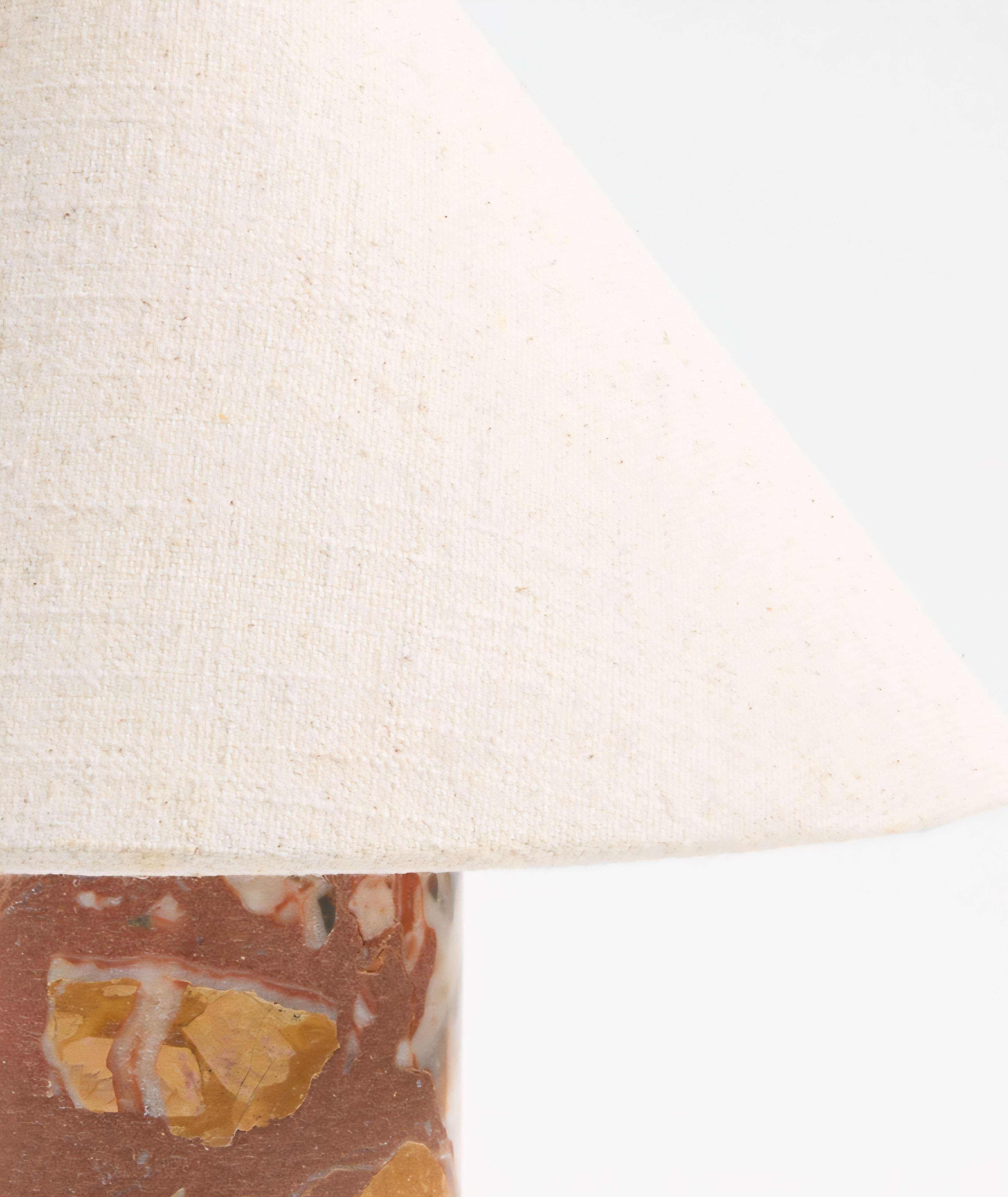 THE ONE × Chez — Red Marble Mini Table Lamp with Fabric Shade (14")