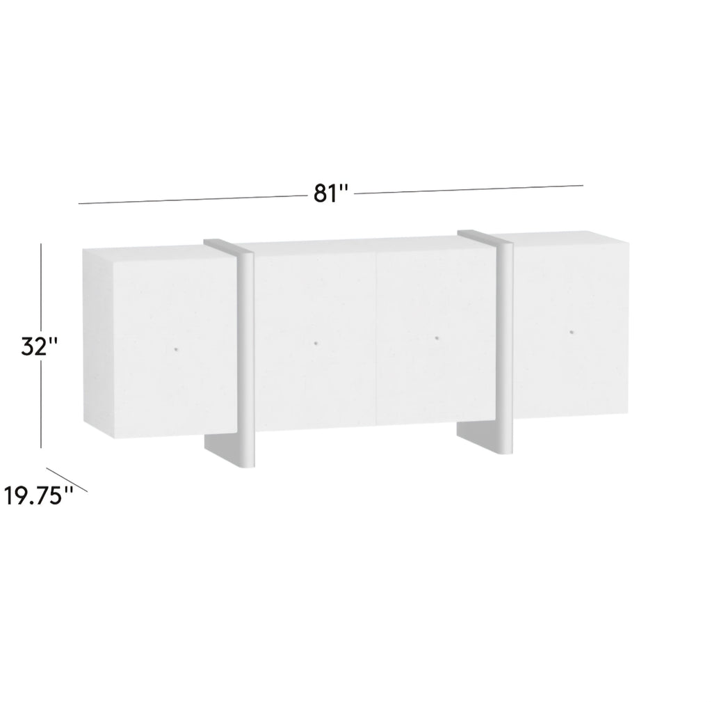 THE ONE × Dorset — White Lacquered Linen Credenza