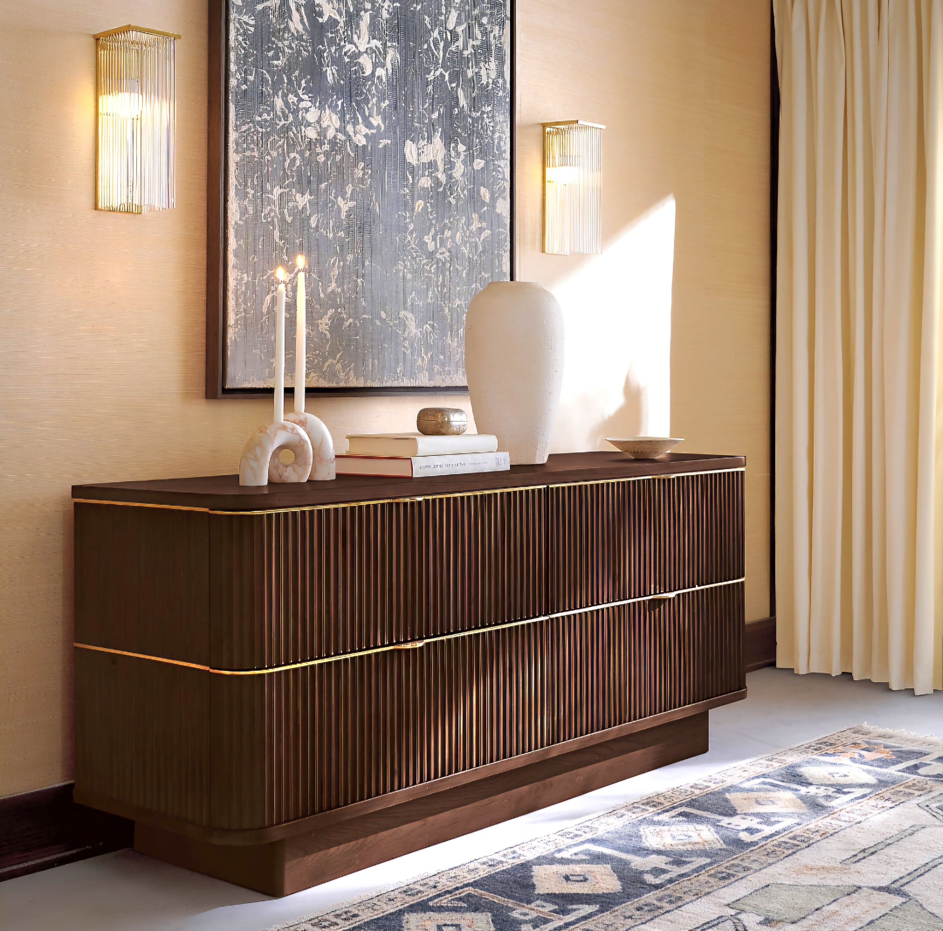 THE ONE × Davison — Fluted Dark Oak Media Console