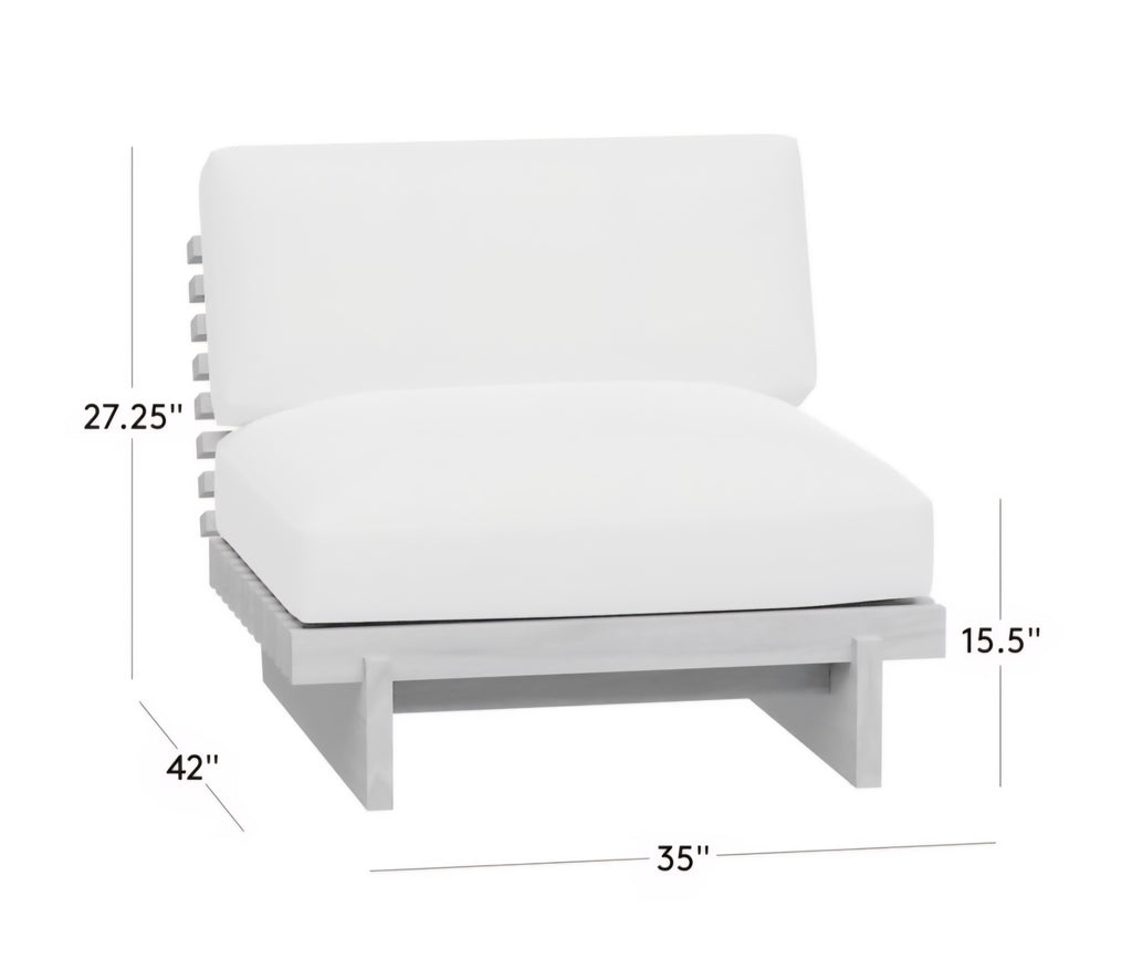 THE ONE × Taiko — Stained Teak Outdoor Lounge Chair with Sunbrella® Cushions