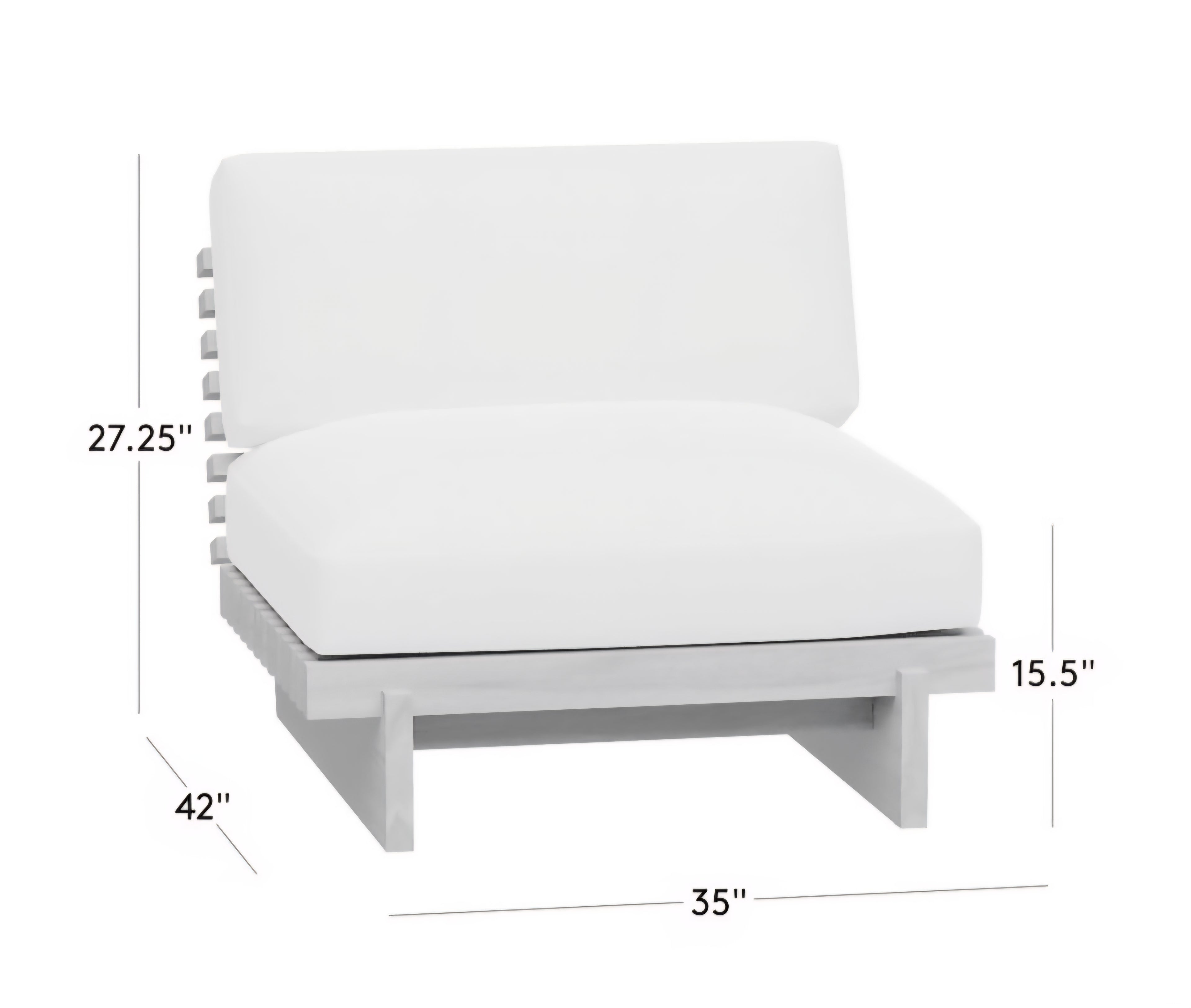 THE ONE × Taiko — Stained Teak Outdoor Lounge Chair with Sunbrella® Cushions