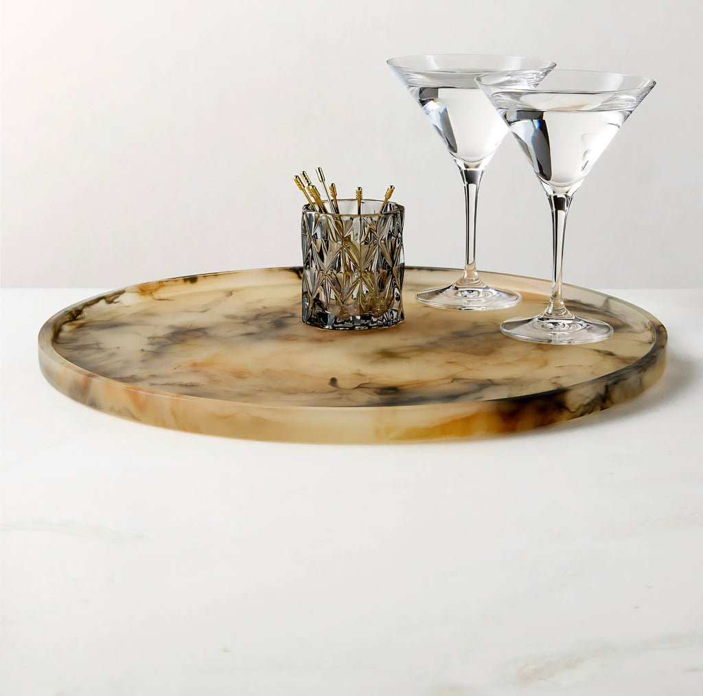 THE ONE × Faux Horn — Round Resin Decorative Tray
