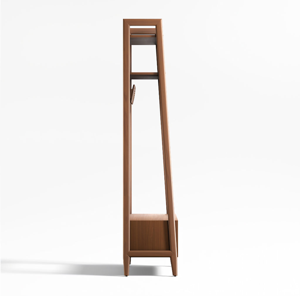 THE ONE × Tate — Walnut Wood Hall Tree with Bench and Shoe Storage (44")