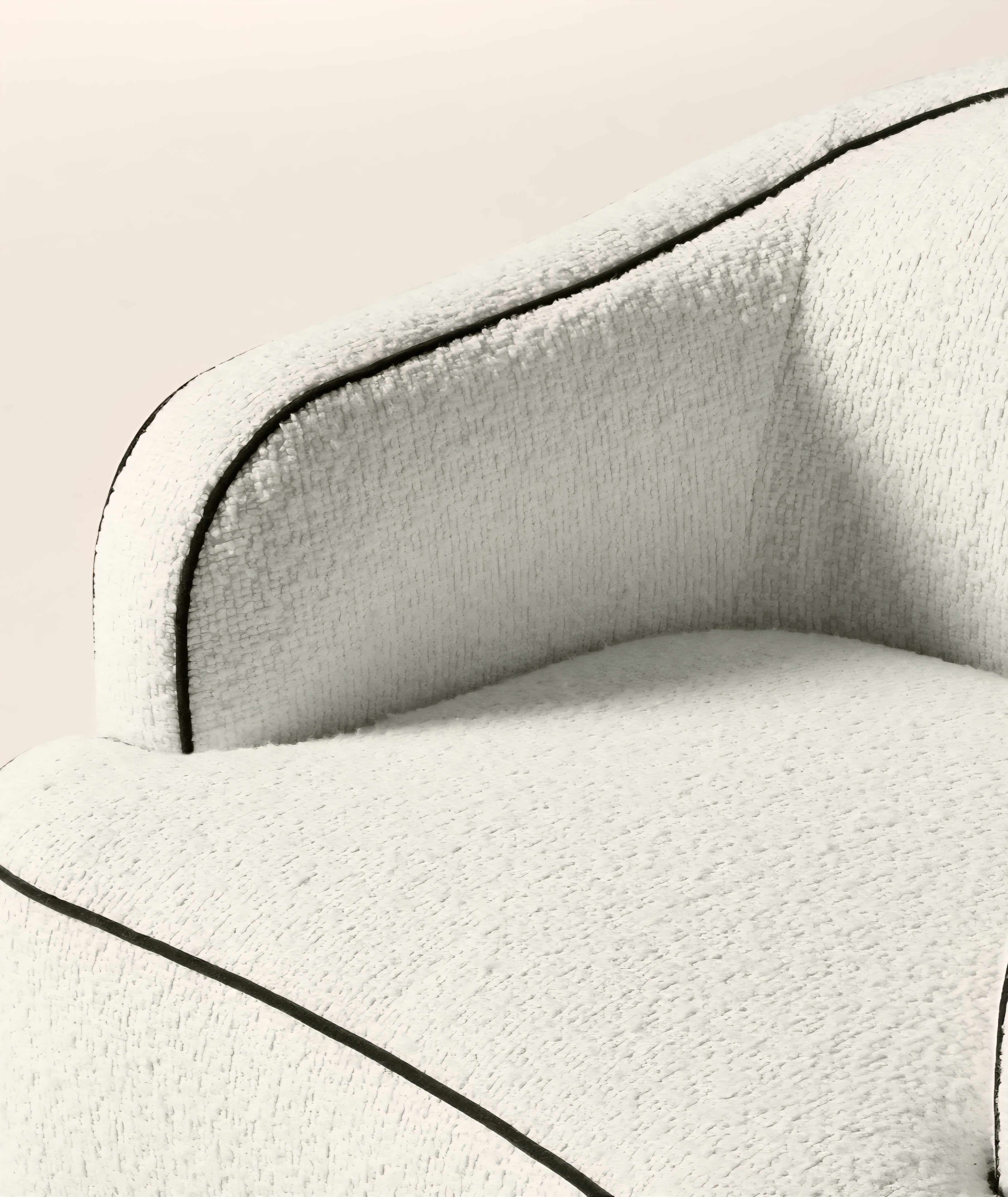 THE ONE × Mylene — Ivory Boucle Swivel Chair