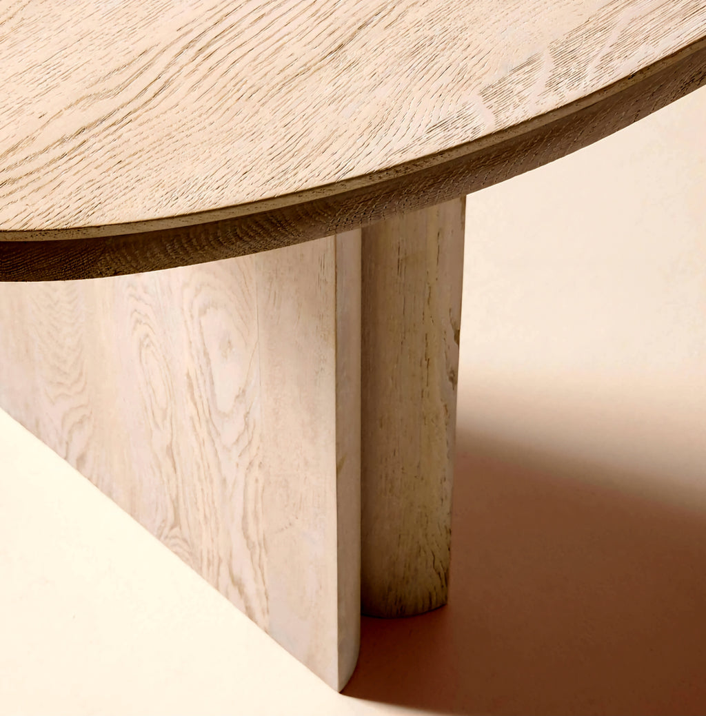 THE ONE × Vendome — Oval Whitewash Oak Dining Table