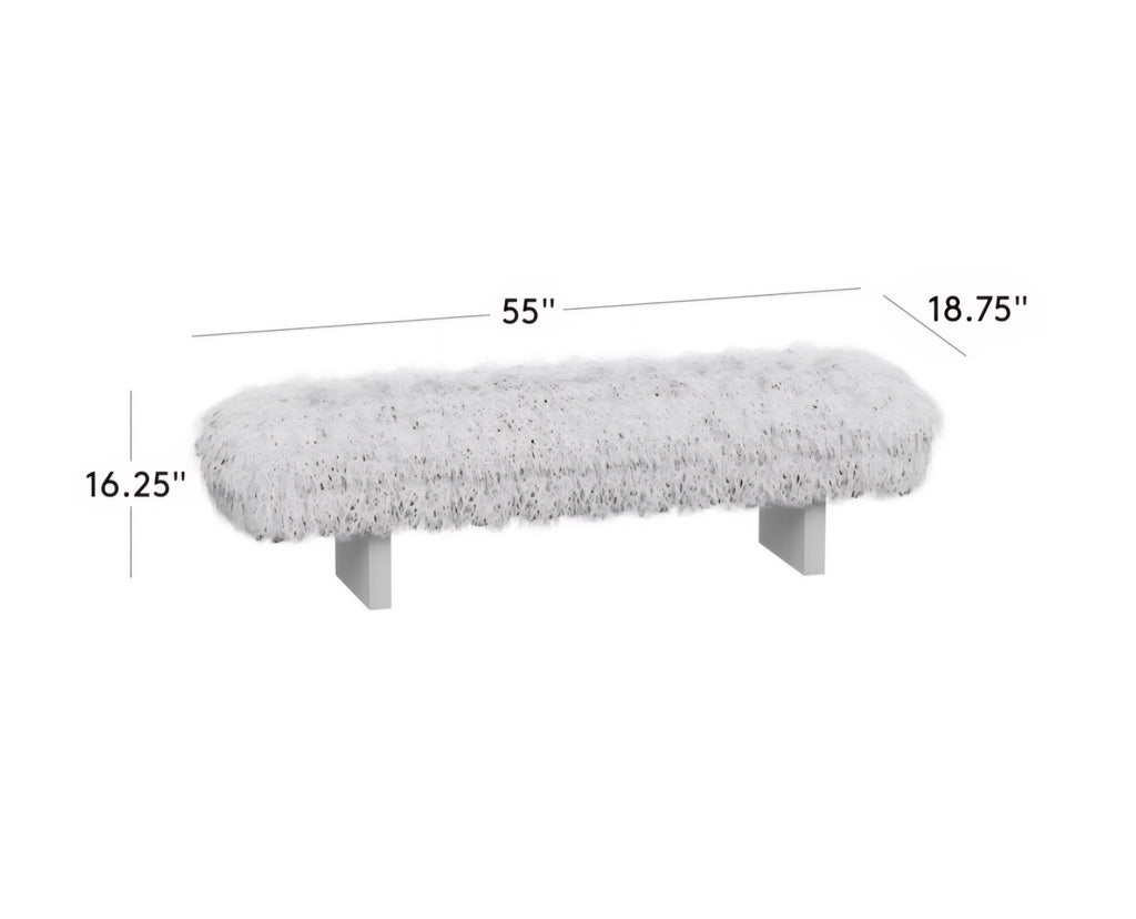 THE ONE × Socca — Sheepskin Upholstered Bench