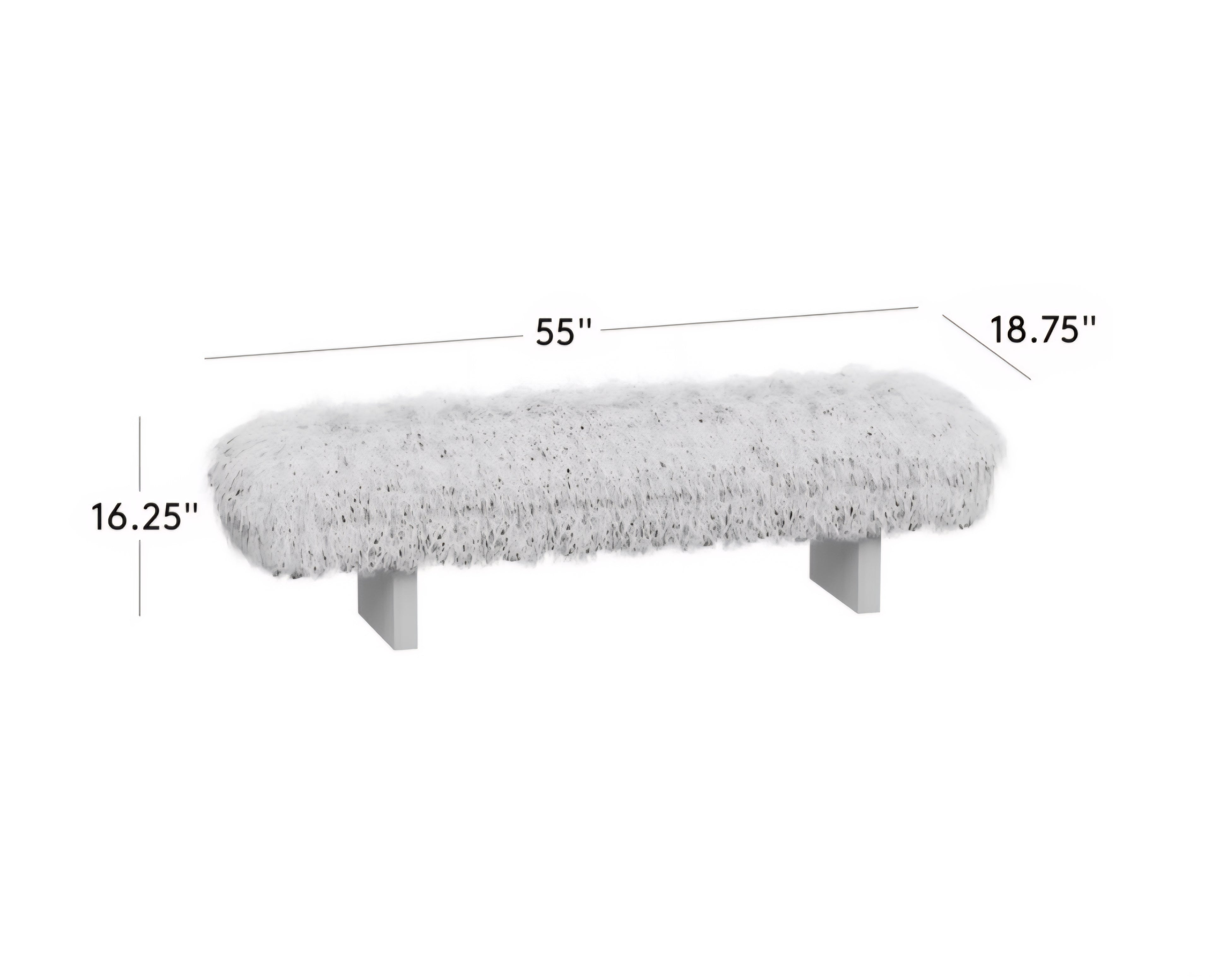 THE ONE × Socca — Sheepskin Upholstered Bench