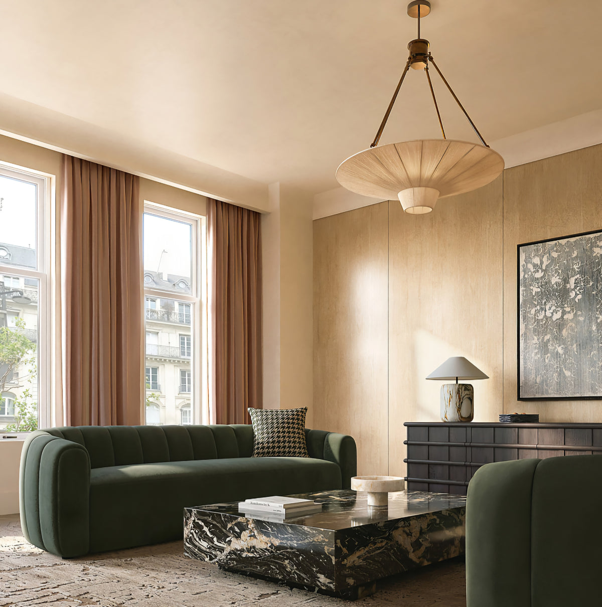 THE ONE × Fitz — Channeled White Boucle Loveseat