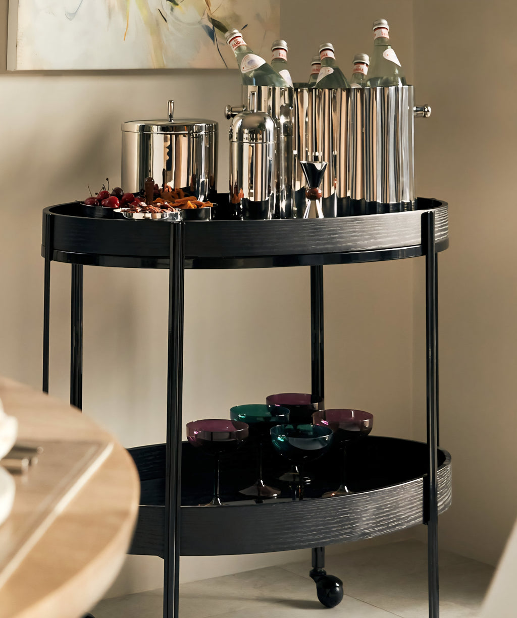 THE ONE × Kalman — Polished Stainless Steel and Walnut Serving Bowl Trio