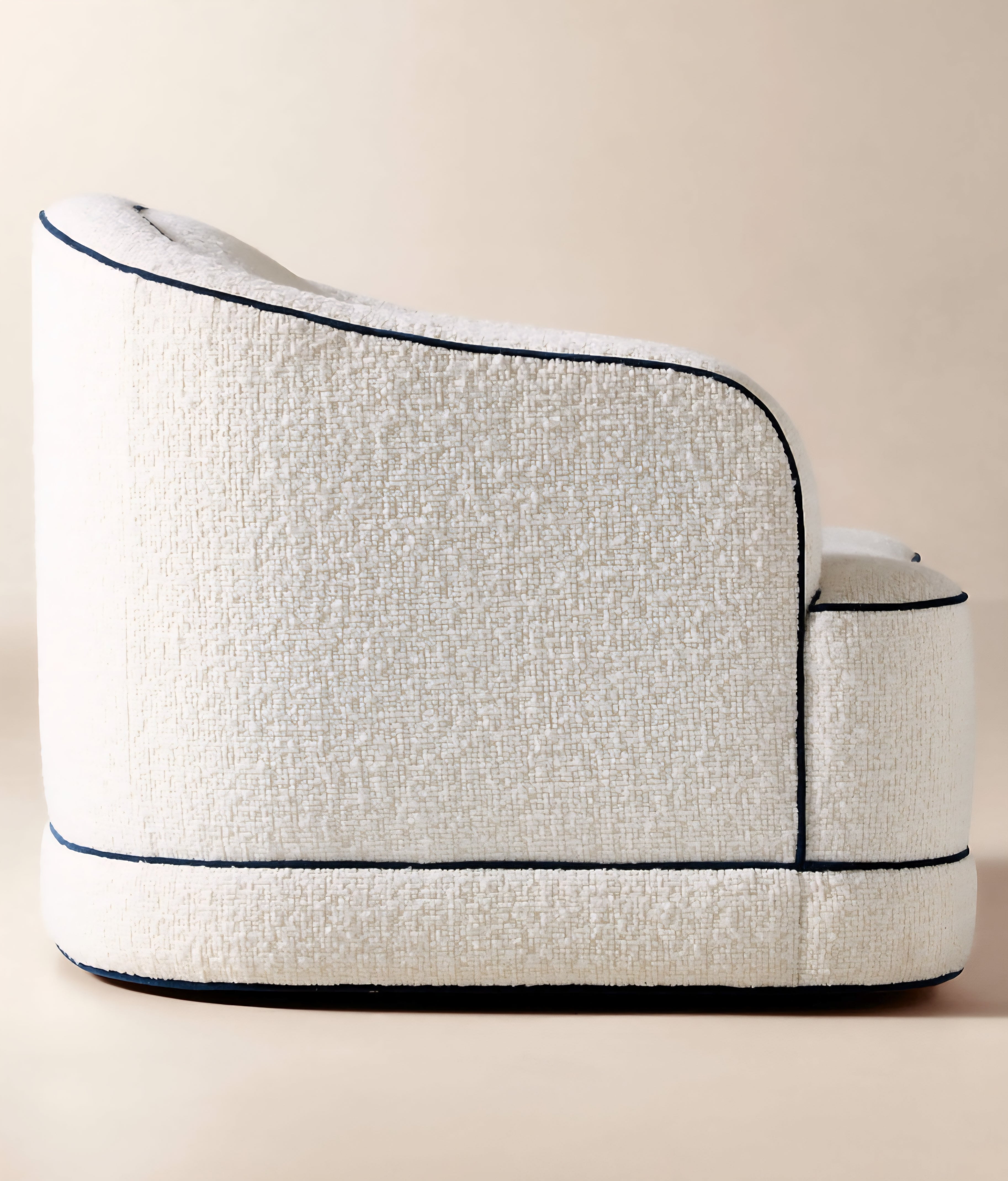 THE ONE × Mylene — Ivory Boucle Swivel Chair