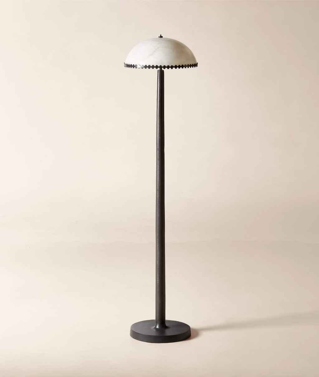 THE ONE × Oceana — Black Metal Floor Lamp with Alabaster Shade