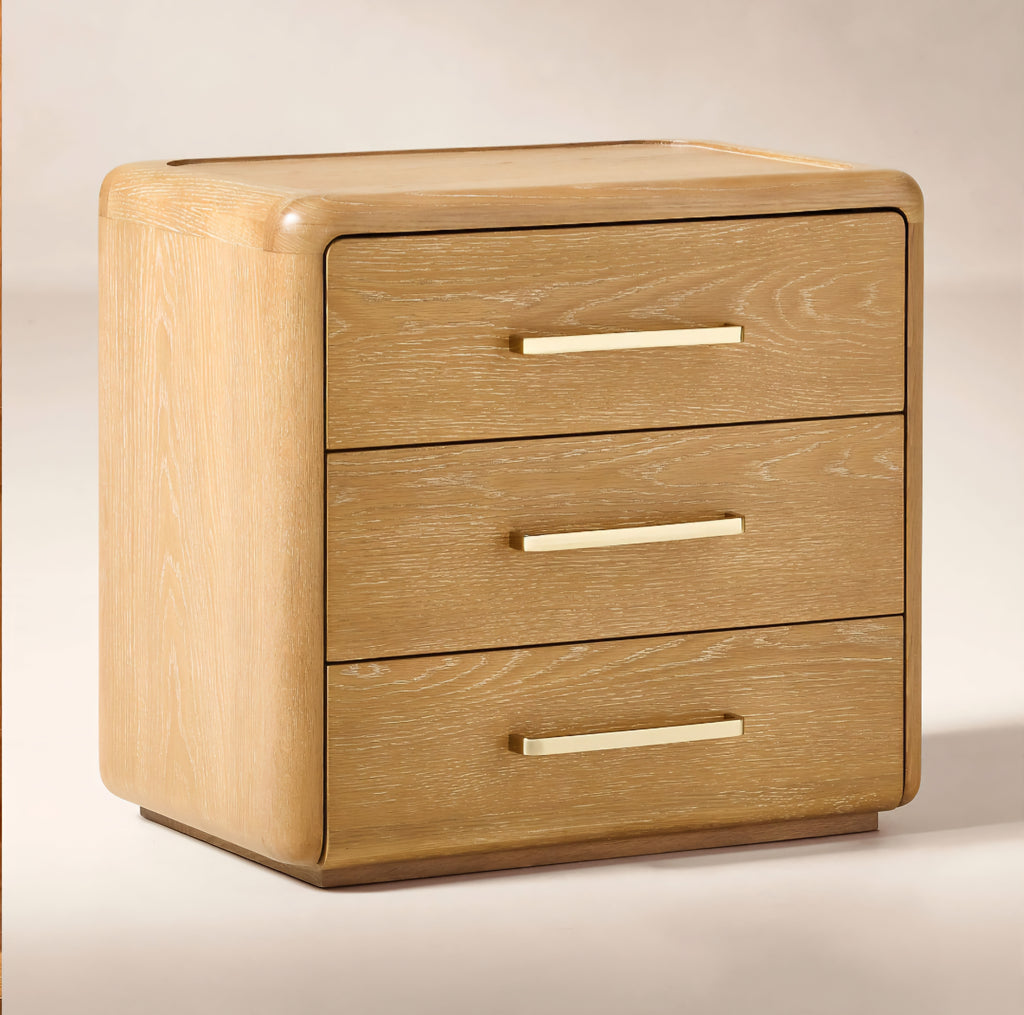 THE ONE × Abbott — 3-Drawer Wood Nightstand