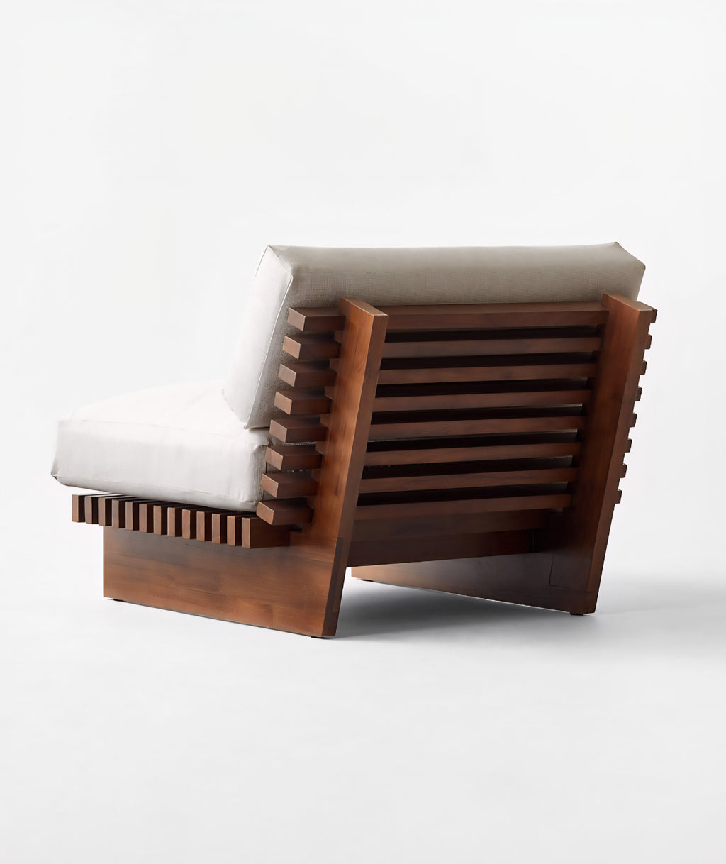 THE ONE × Taiko — Stained Teak Outdoor Lounge Chair with Sunbrella® Cushions