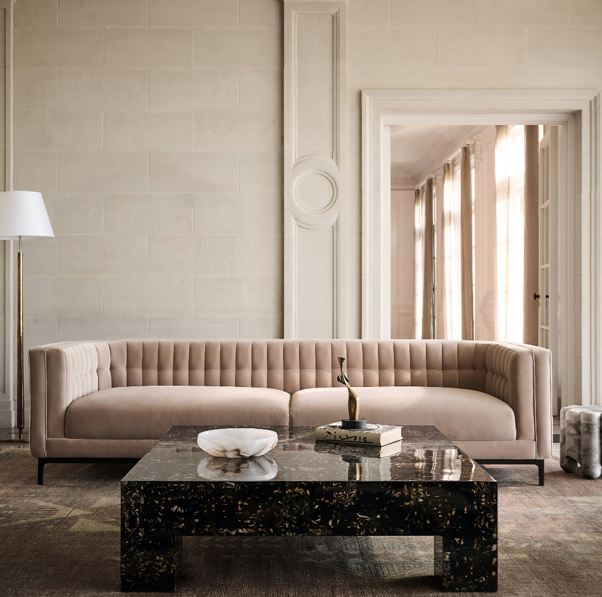 THE ONE × Ambroise — Light Taupe Velvet Sofa