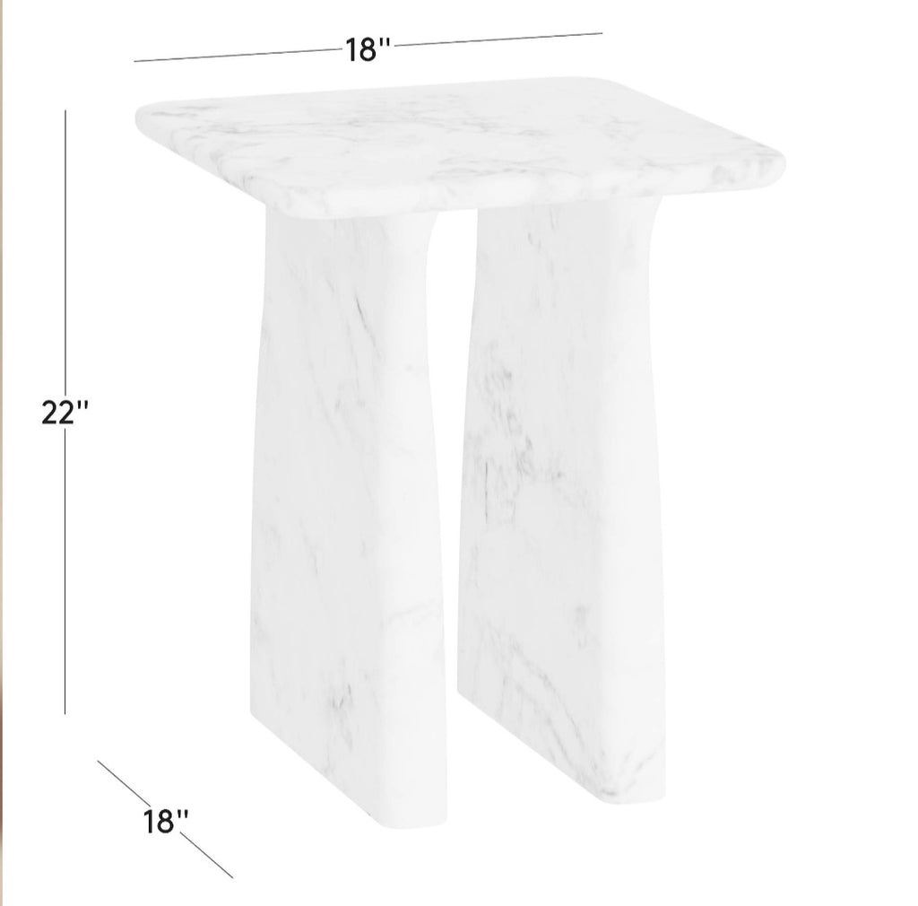 THE ONE × Almera — White Marble Side Table
