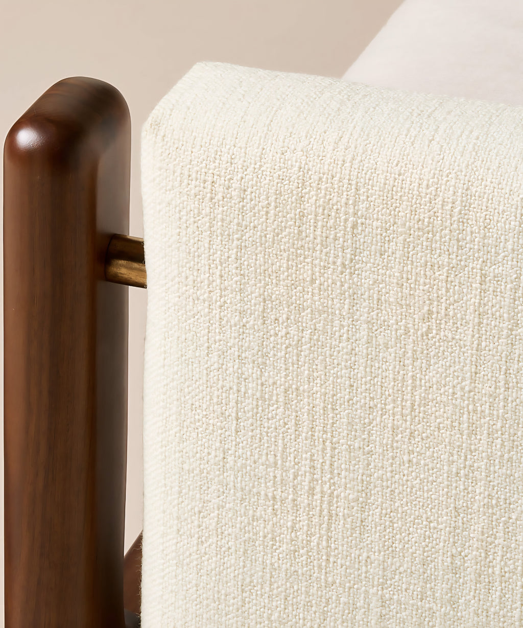 THE ONE × Tavola — Walnut and Warm White Upholstered Queen Bed