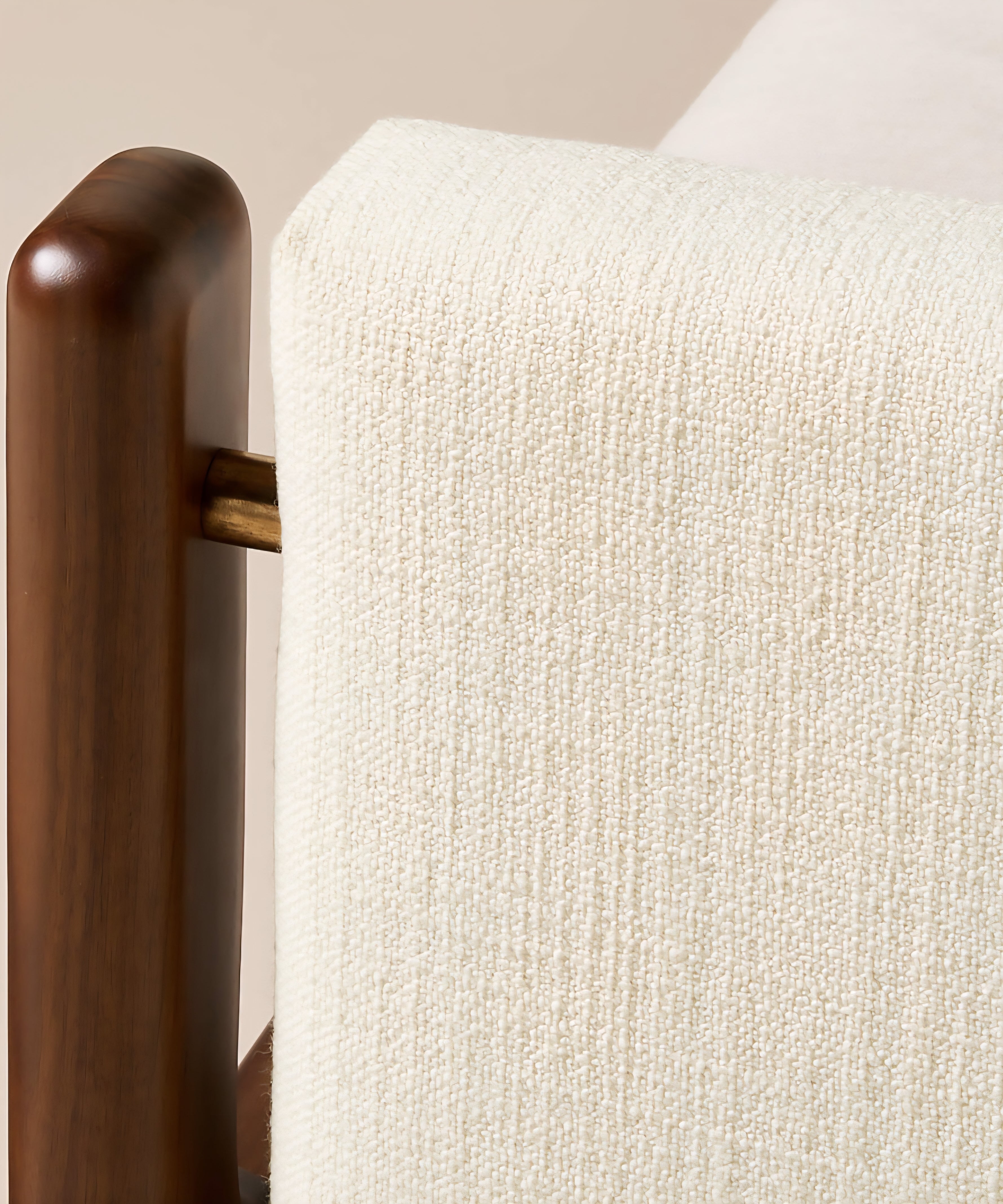 THE ONE × Tavola — Walnut and Warm White Upholstered Queen Bed