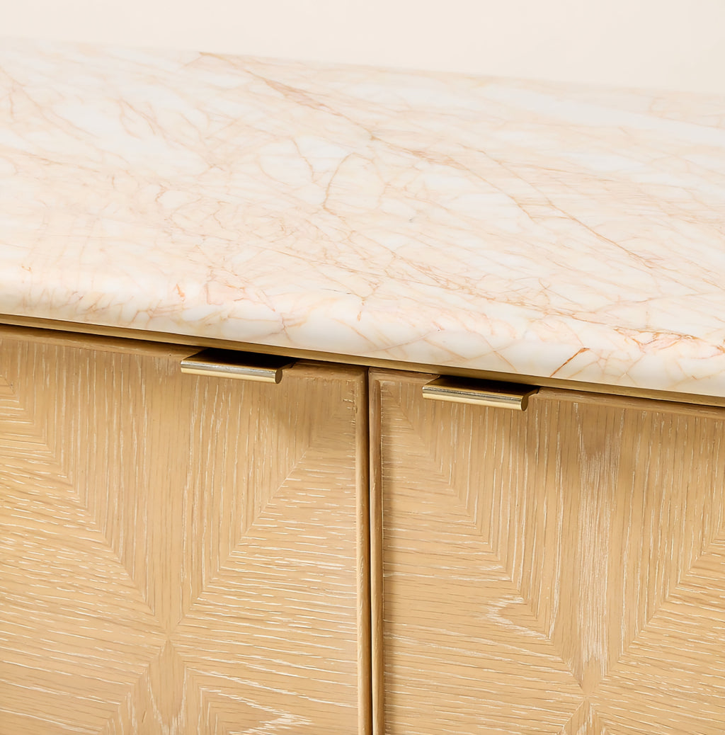 THE ONE × Tribeca — Marble and White Oak Bar Cabinet
