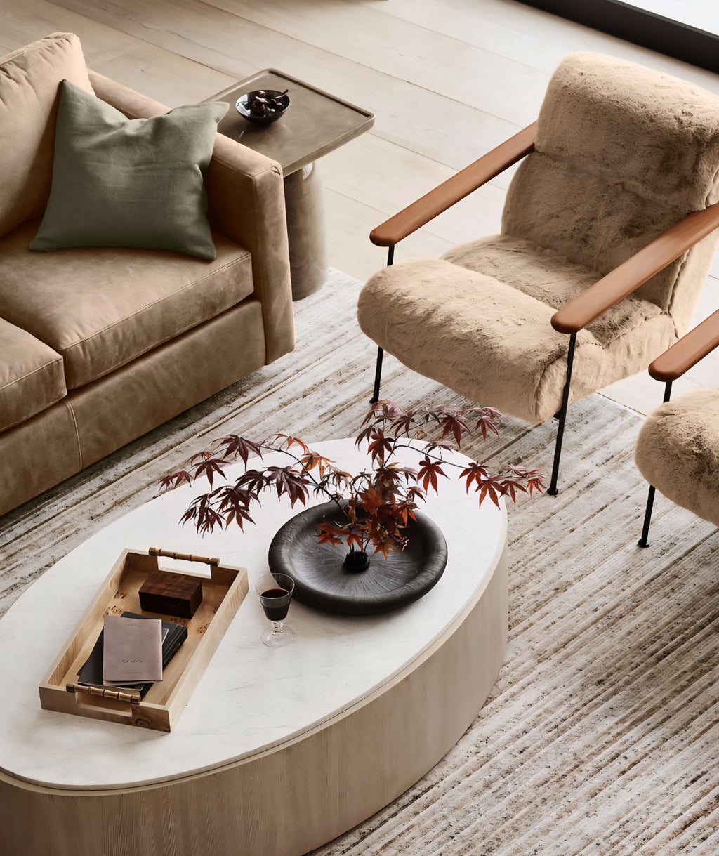 THE ONE × Chalet — Faux Fur Accent Chair