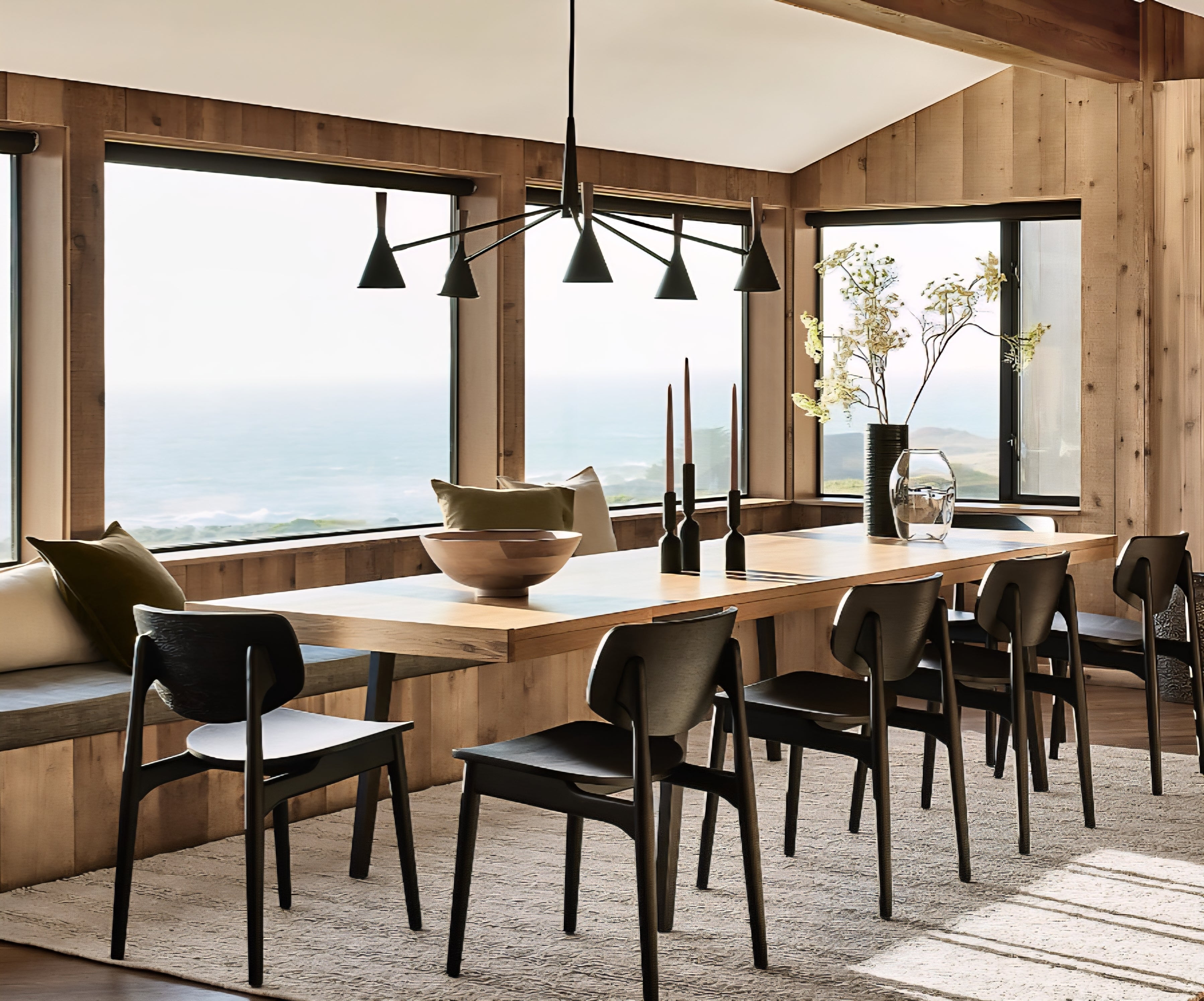 THE ONE × Weston — Black Mid‑Century Modern Chandelier (45")