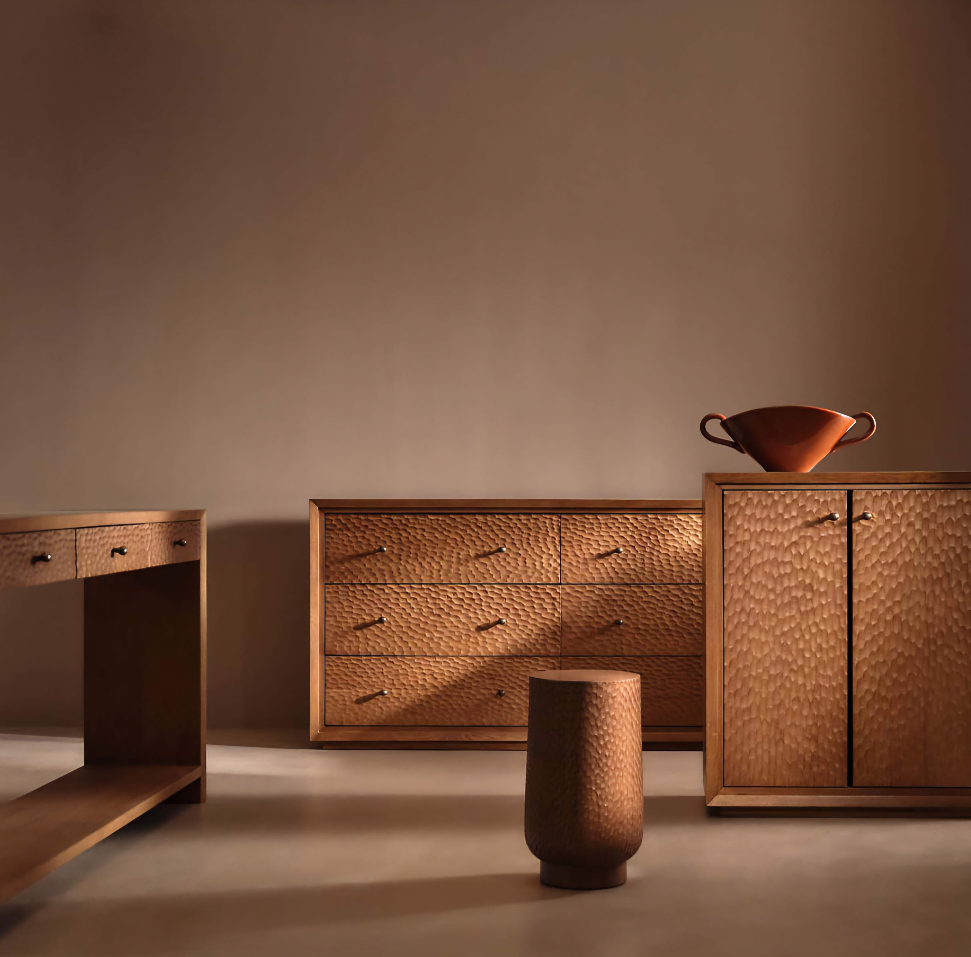 THE ONE × Hawk — Carved White Oak Console Table