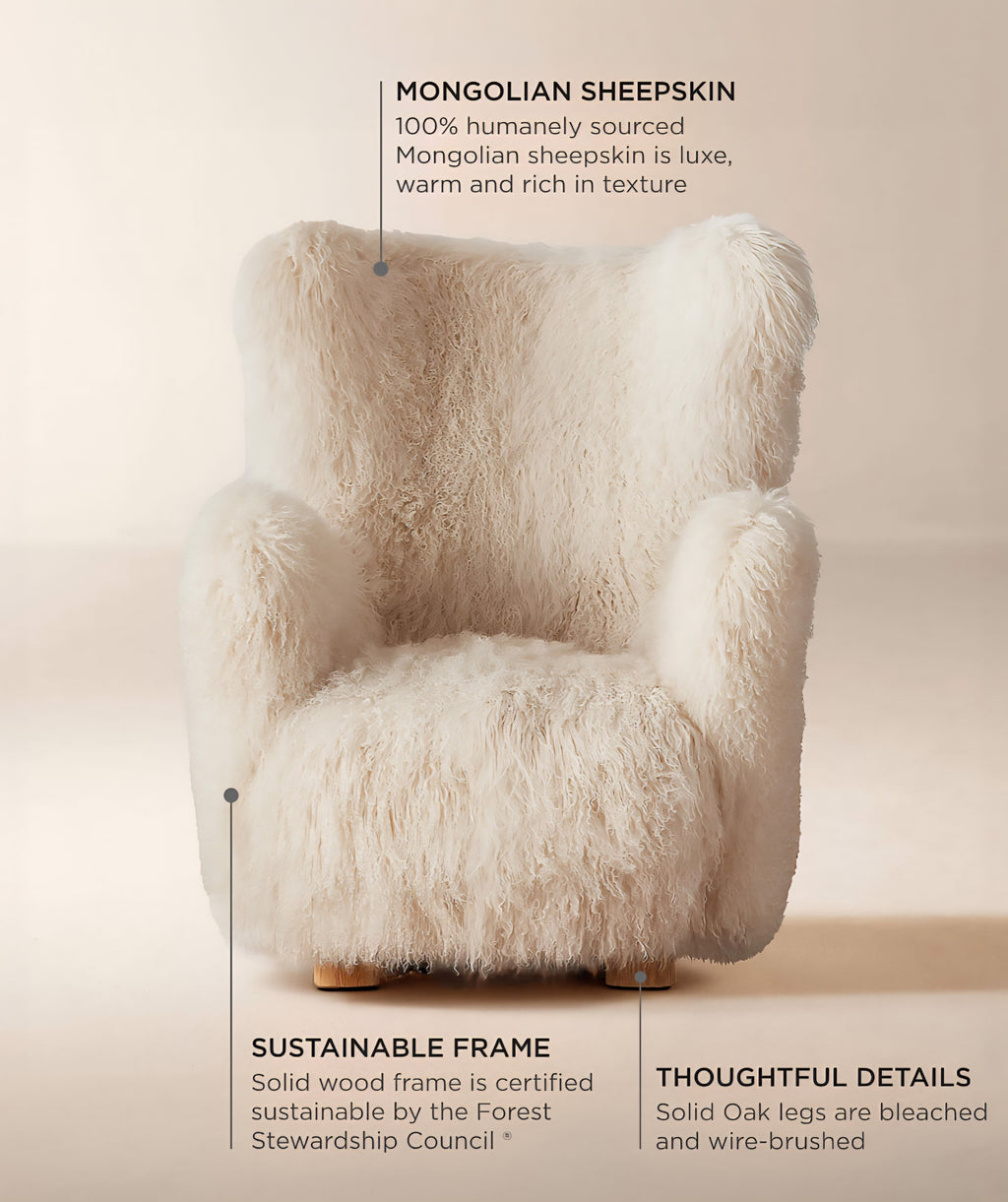 THE ONE × Mongolian Sheepskin Accent Chair