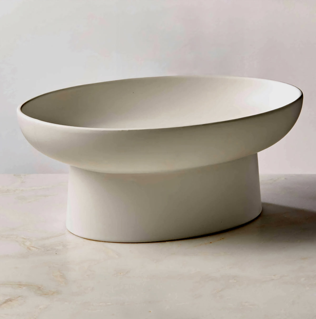 THE ONE × Mori — Matte White Pedestal Serving Bowl