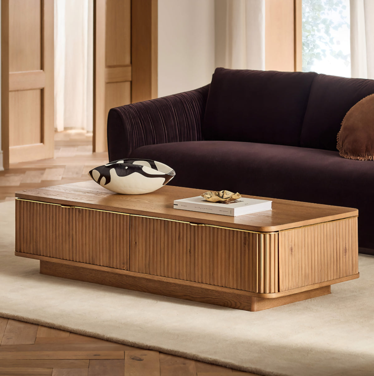 THE ONE × Ruched Velvet Sofa