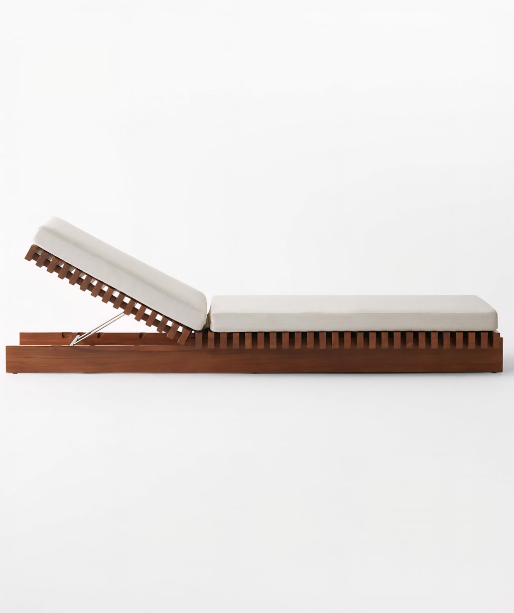 THE ONE × Taiko — Stained Teak Outdoor Sun Lounger with Sunbrella® Cushions