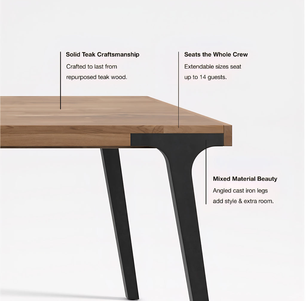 THE ONE × Lakin — White Oak Wood Extendable Dining Table