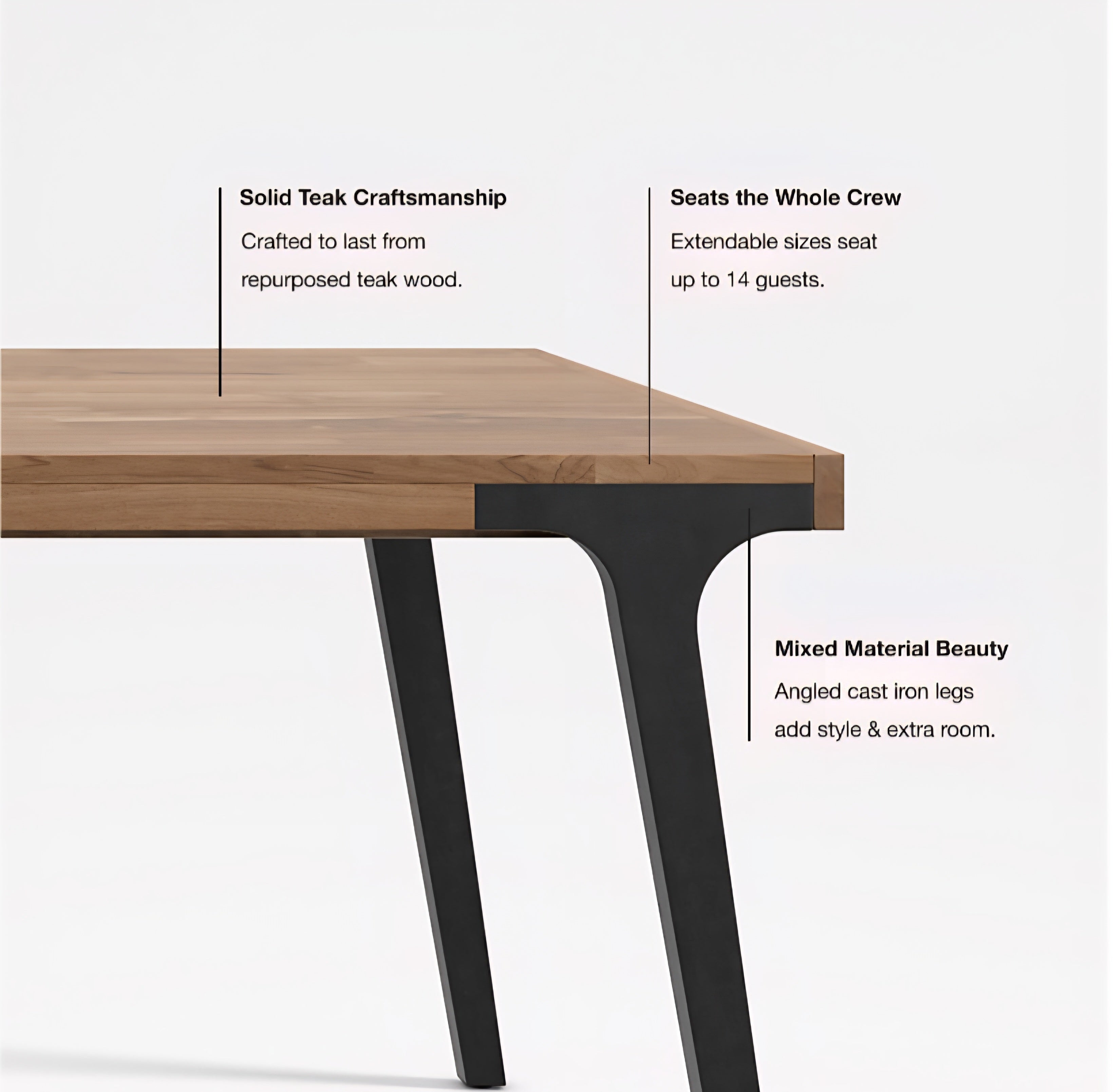 THE ONE × Lakin — White Oak Wood Extendable Dining Table