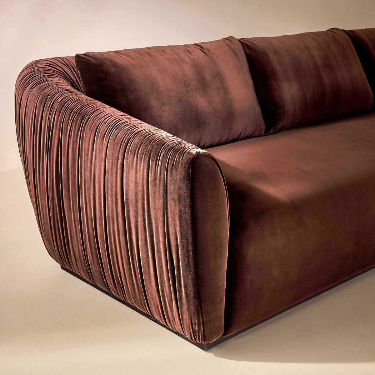 THE ONE × Ruched Velvet Sofa