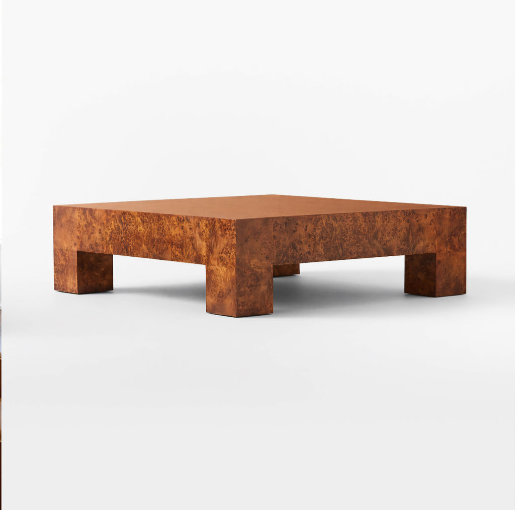 THE ONE × Scatola — Brown Burl Wood Coffee Table