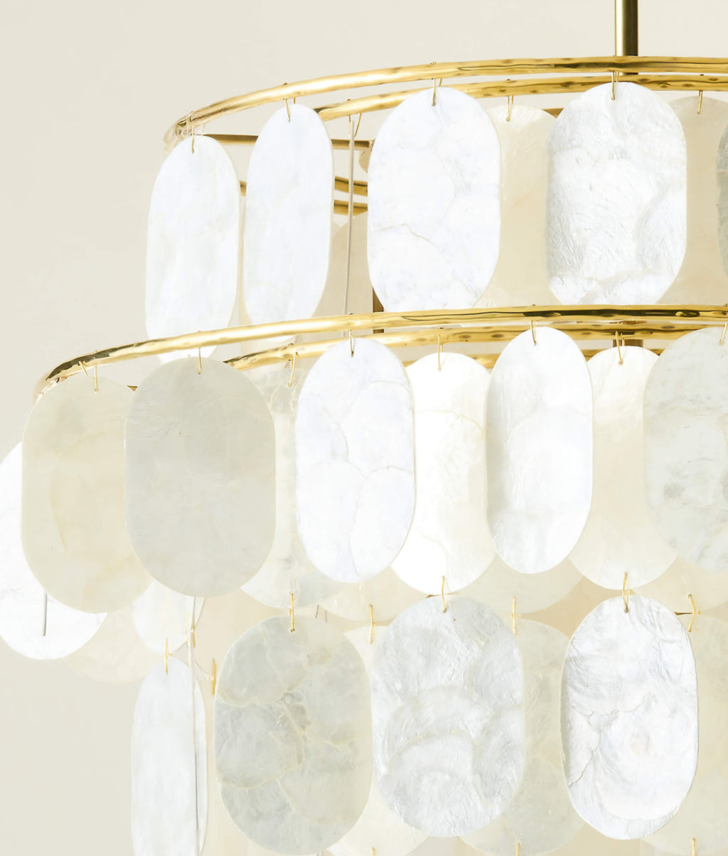 THE ONE × Terese — Aged Brass Capiz Pendant Light