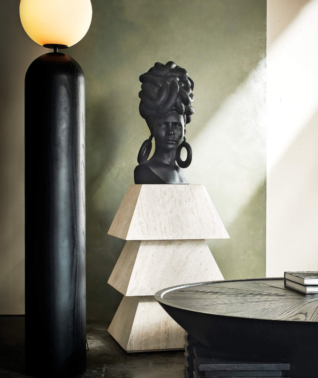 THE ONE × Ori — Globe Floor Lamp with Black Wood Base