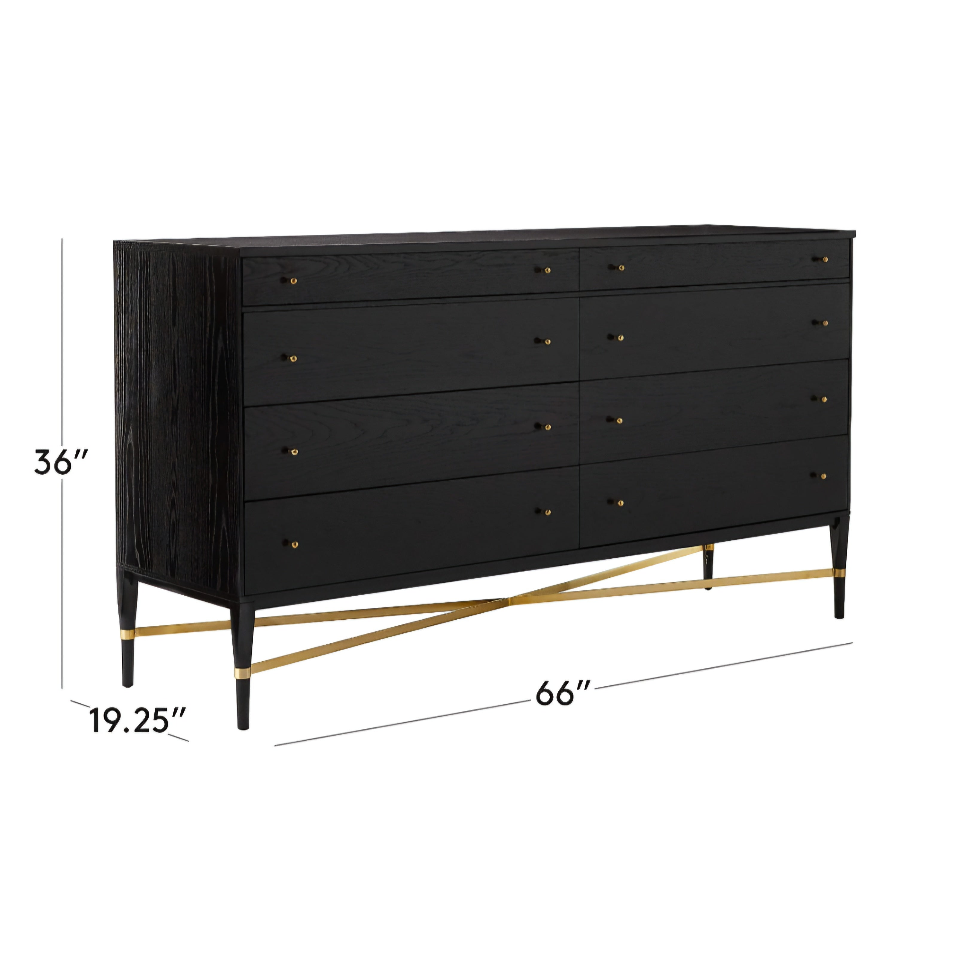 THE ONE × Connoisseur — Black Oak Wood 8-Drawer Dresser
