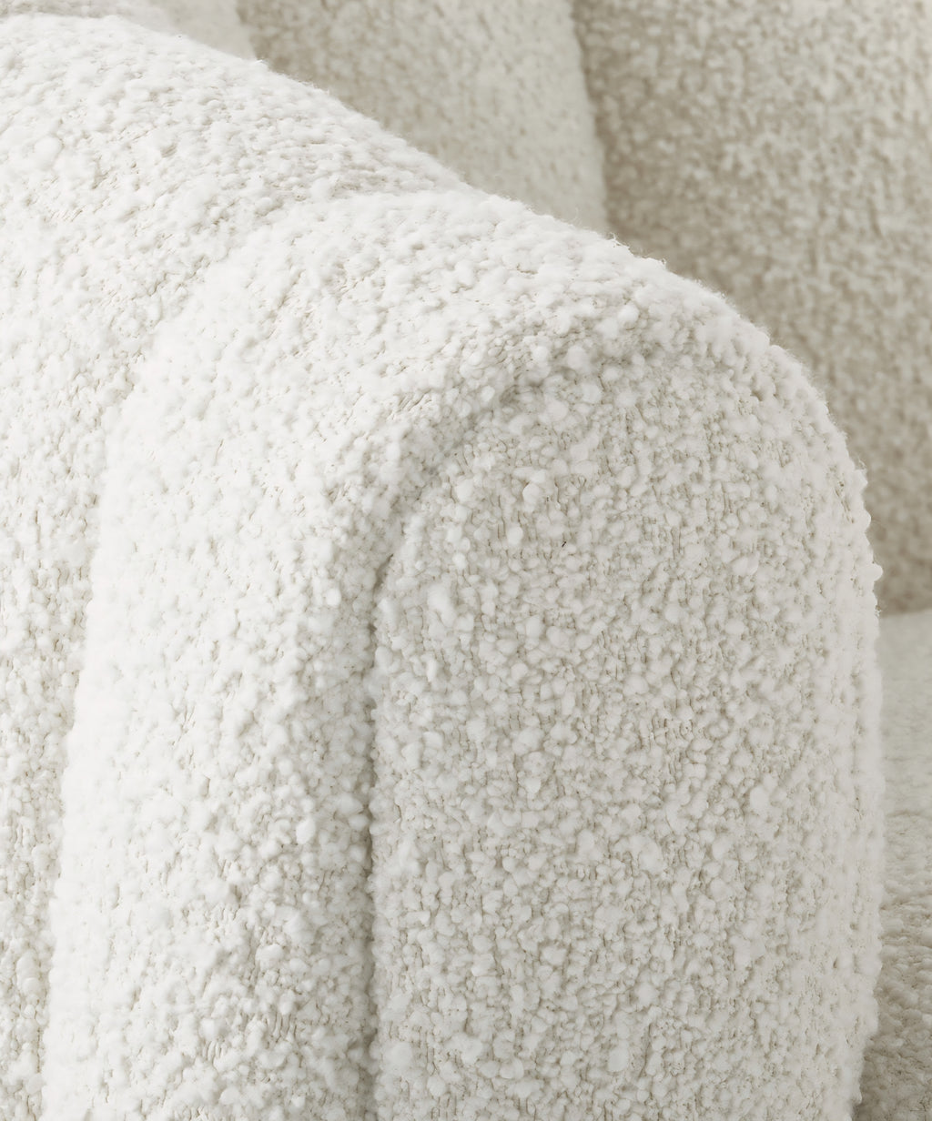THE ONE × Fitz — Channeled White Boucle Loveseat