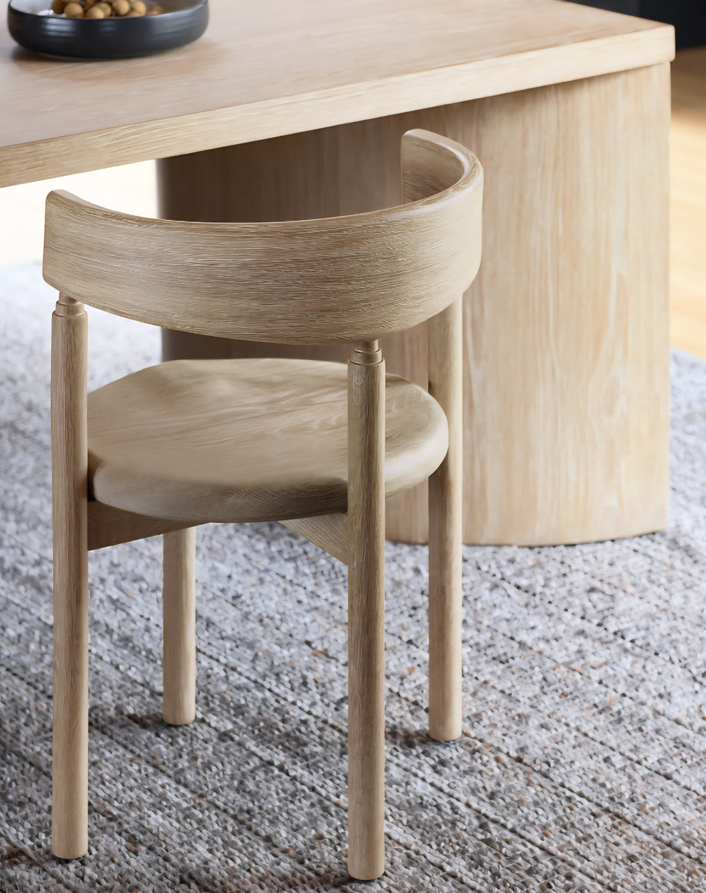 THE ONE × Virage — 96" Curved Oak Dining Table