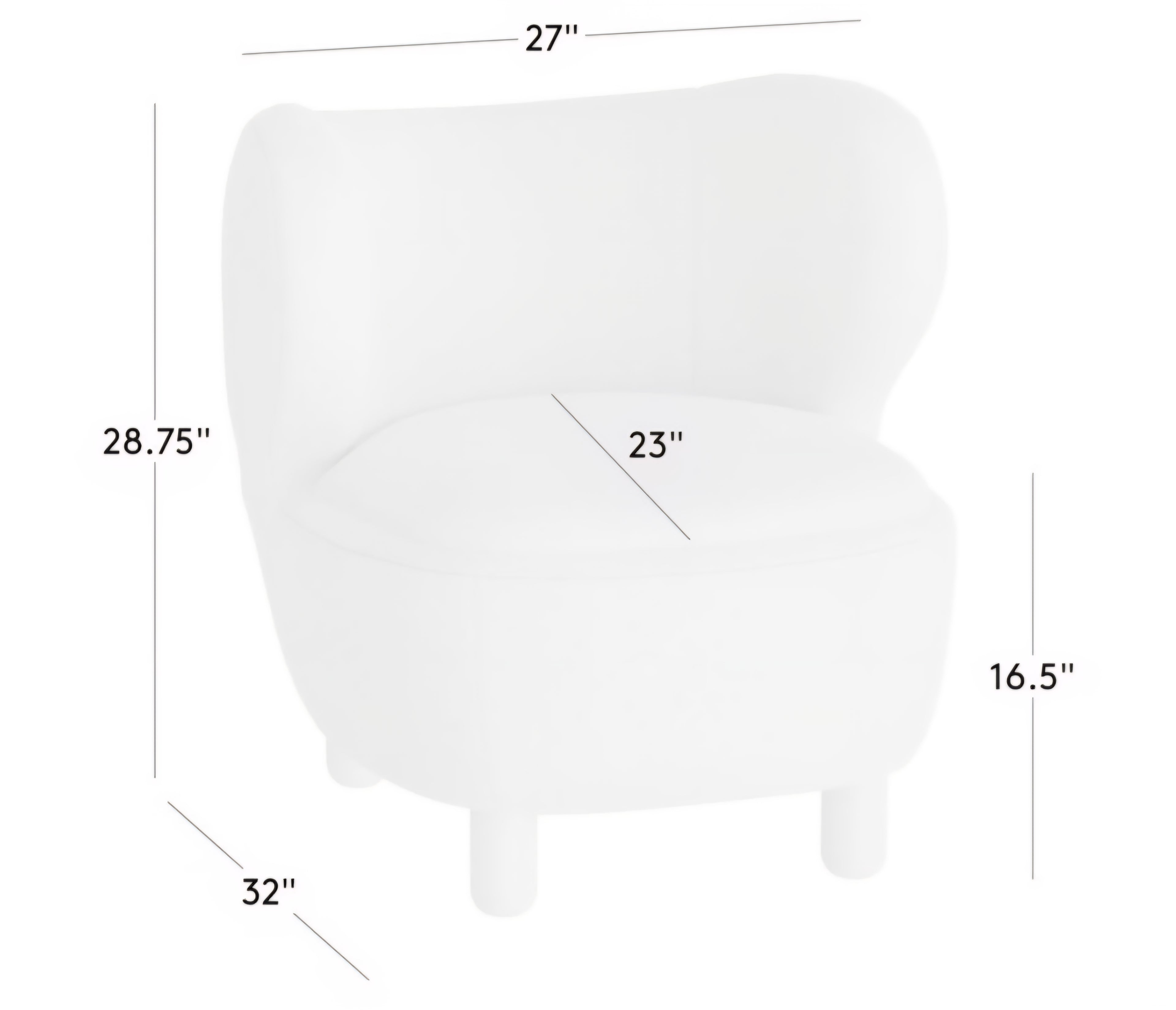 THE ONE × Nadine — Shearling Accent Chair with Marble Legs