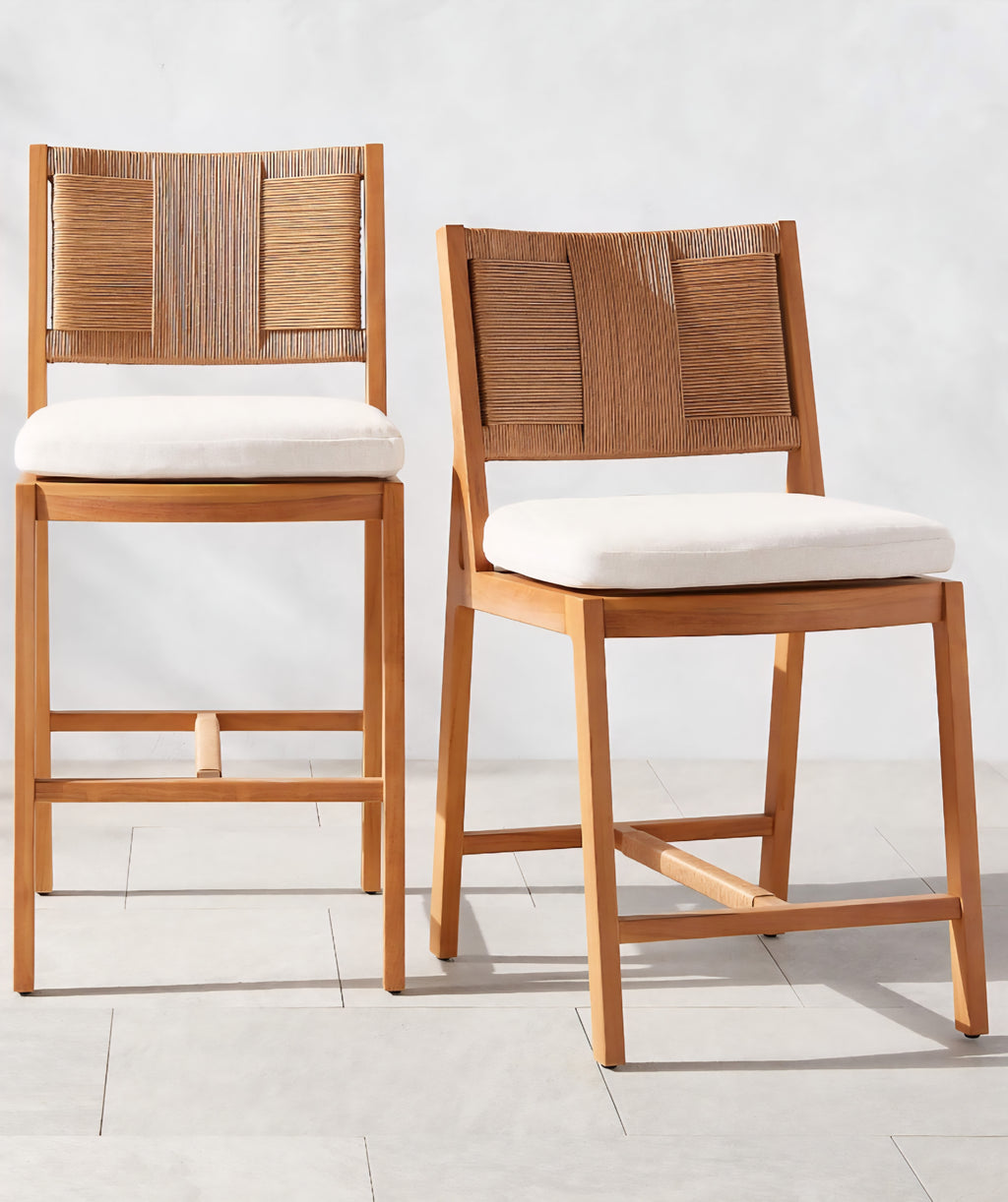 THE ONE × Roc — Teak and Rattan Stool