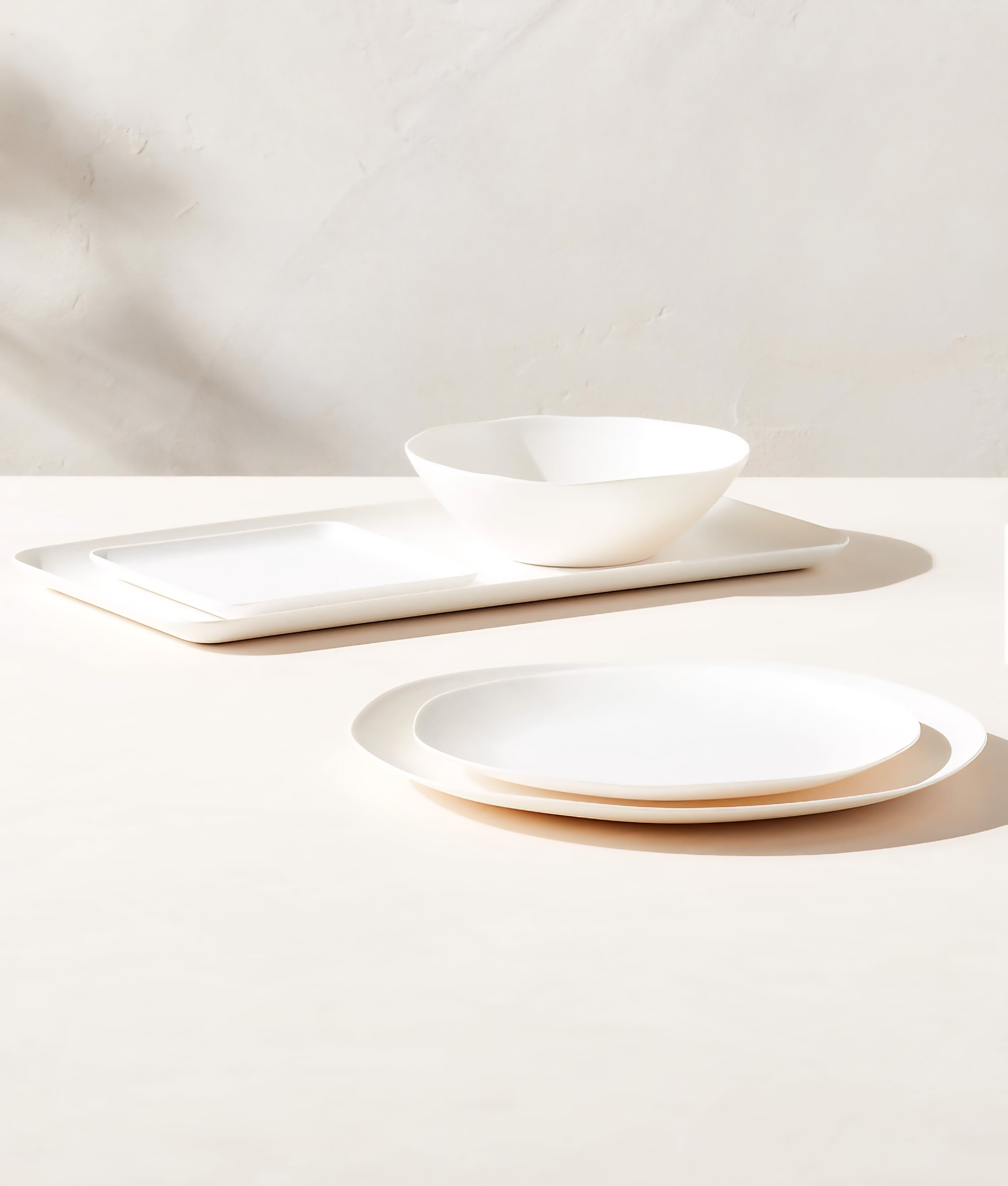 THE ONE × Pebble — Rectangular White Melamine Serving Platter