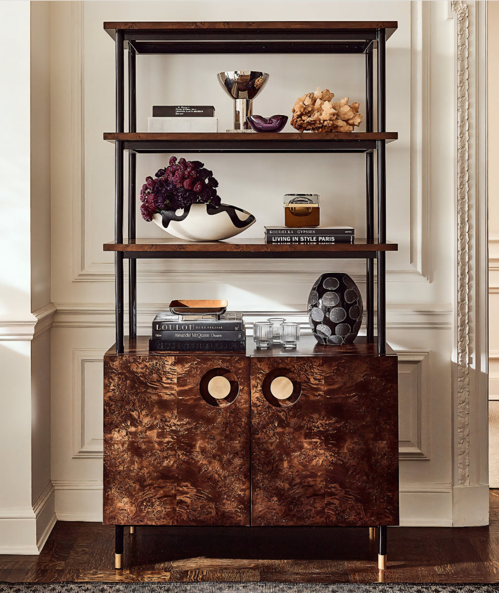 THE ONE × Carbon — Burl Wood Bookshelf