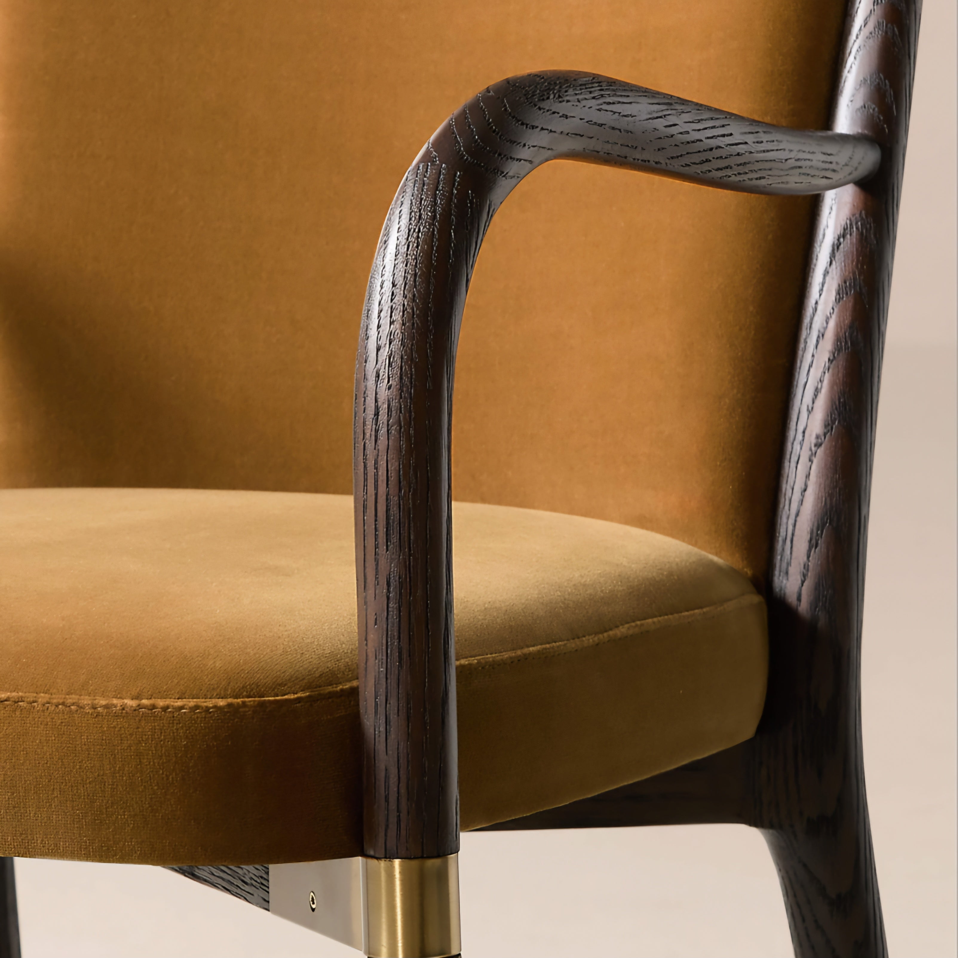 THE ONE × Norrie — Smoked Amber Velvet Dining Armchair