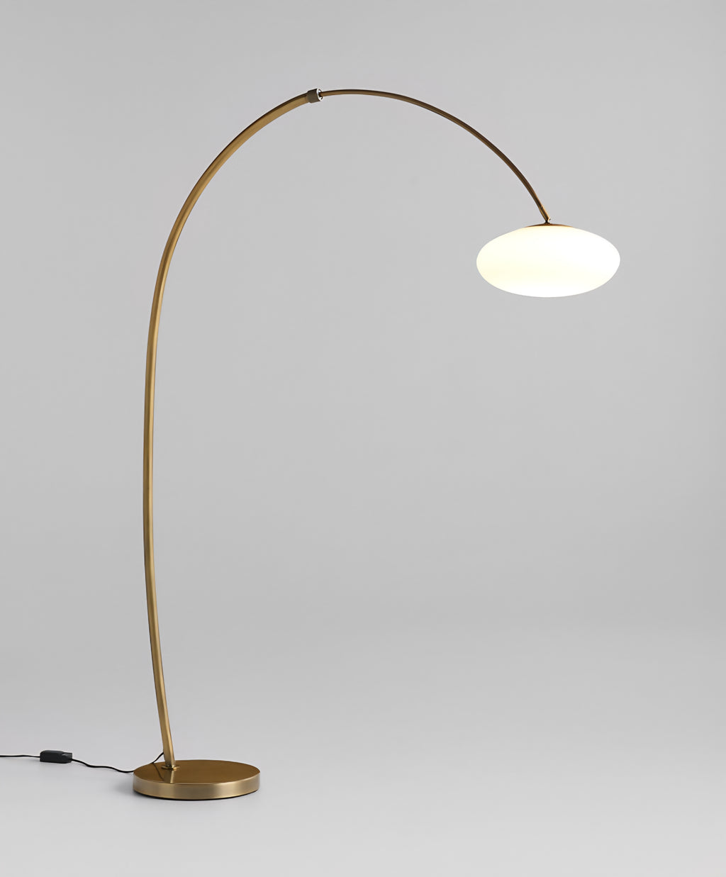 THE ONE × Moon — Brass Arc Floor Lamp with Glass Shade
