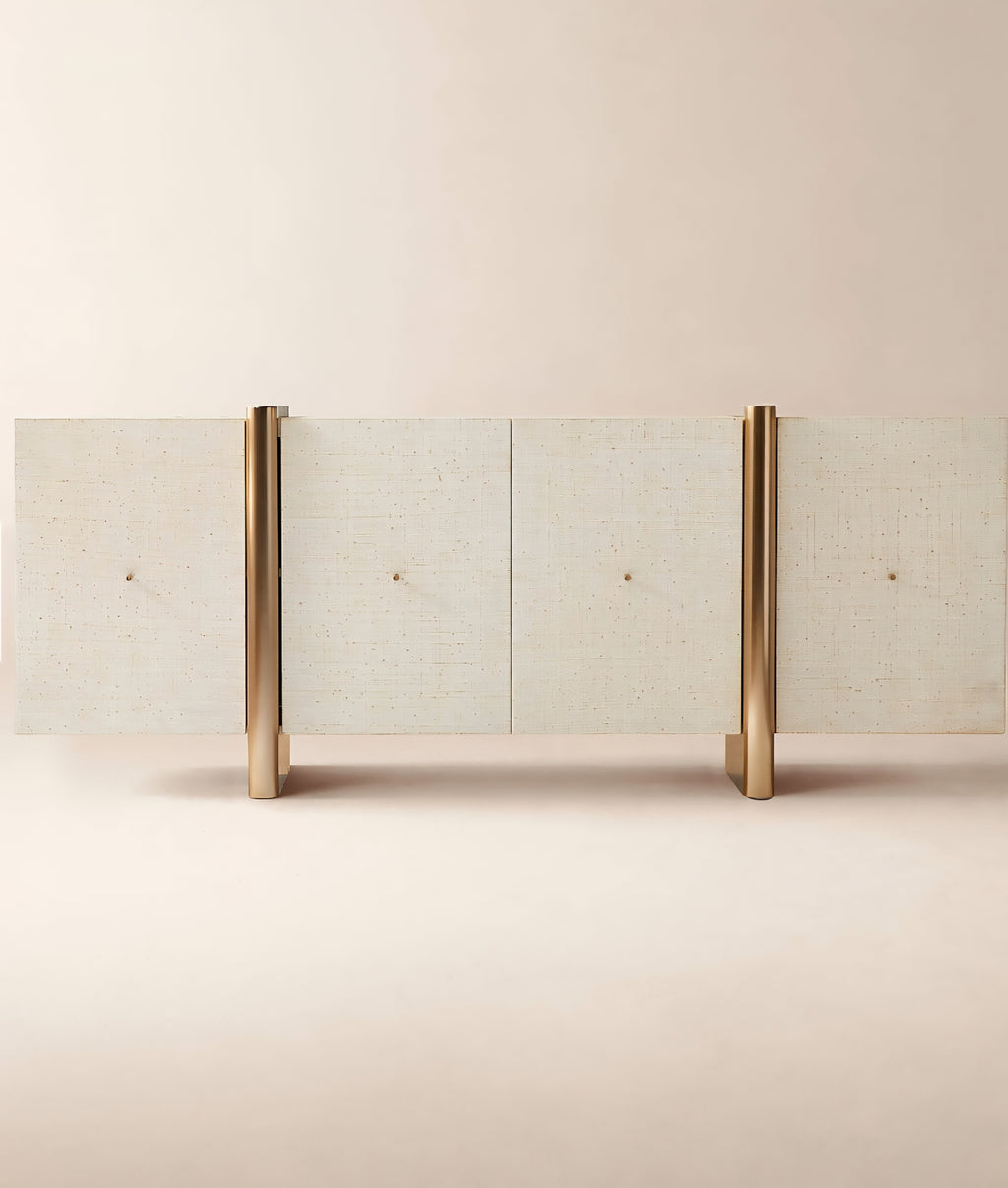 THE ONE × Dorset — White Lacquered Linen Credenza