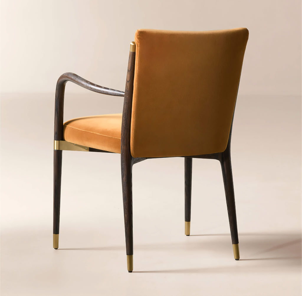THE ONE × Norrie — Smoked Amber Velvet Dining Armchair