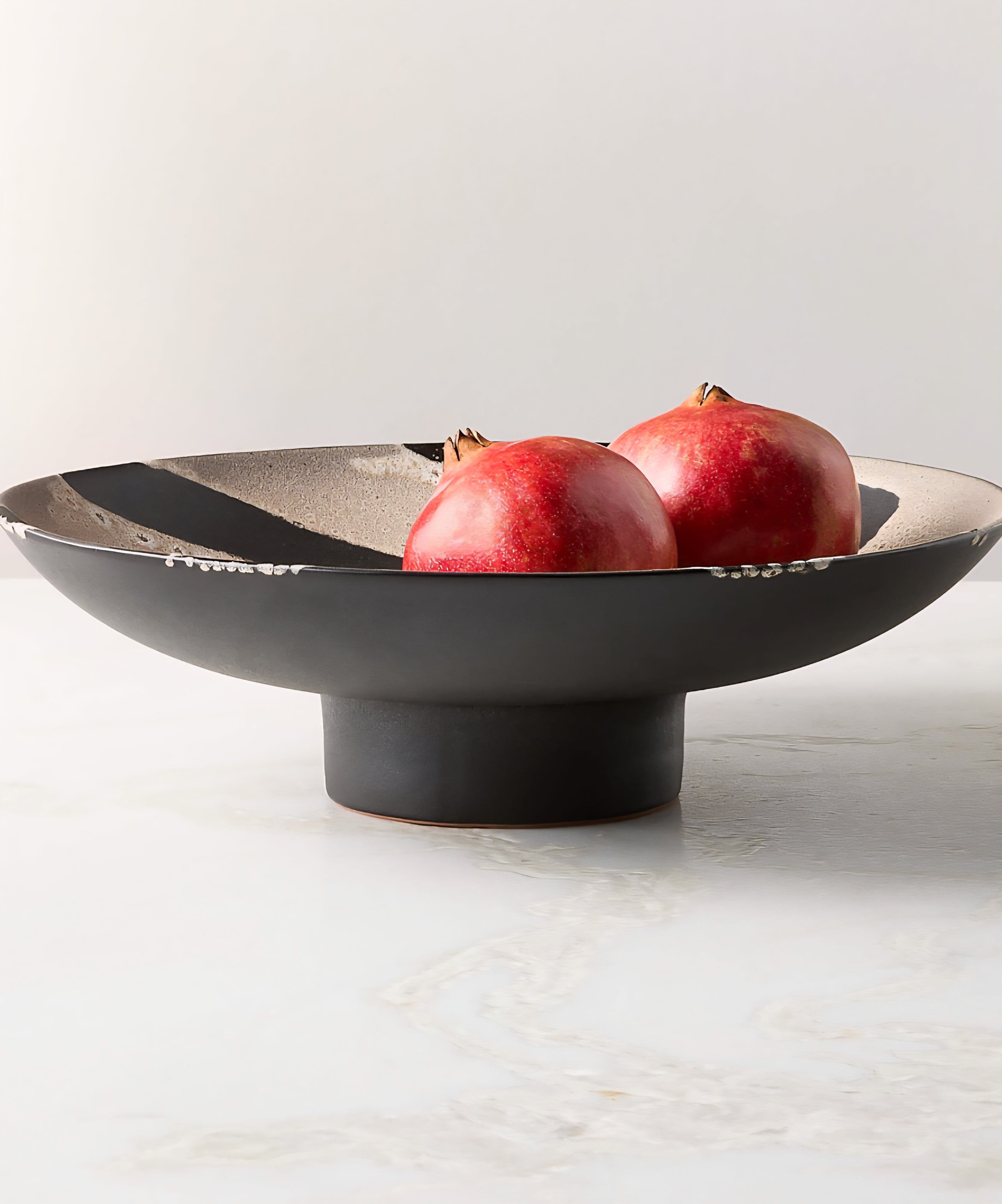 THE ONE × Adler — Black Ceramic Pedestal Serving Bowl
